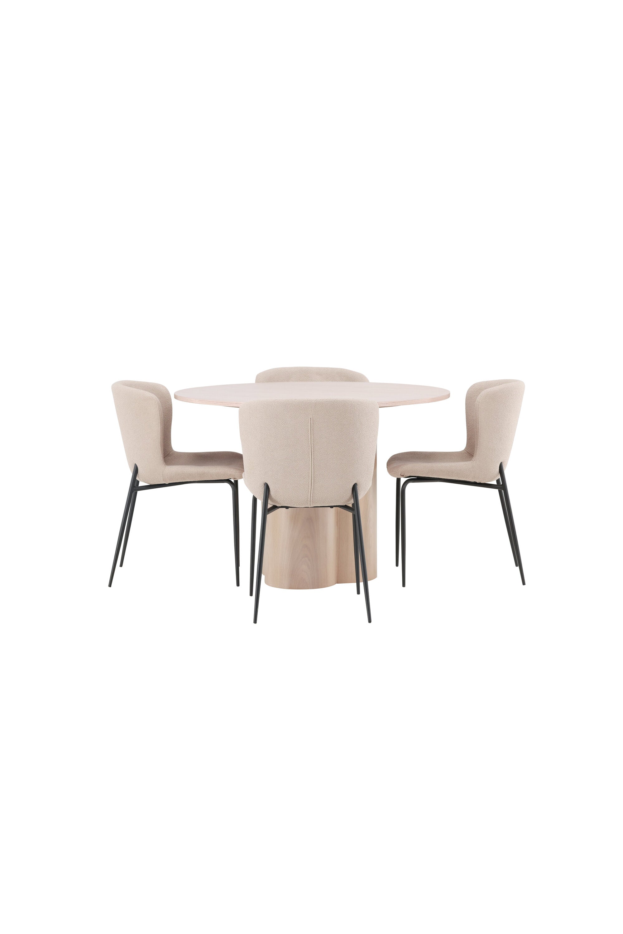 Olivia Esszimmer Set + Modesto ⌀110cm/4St. in Natur / Beige / Schwarz präsentiert im Onlineshop von KAQTU Design AG. Esszimmerset ist von Venture Home