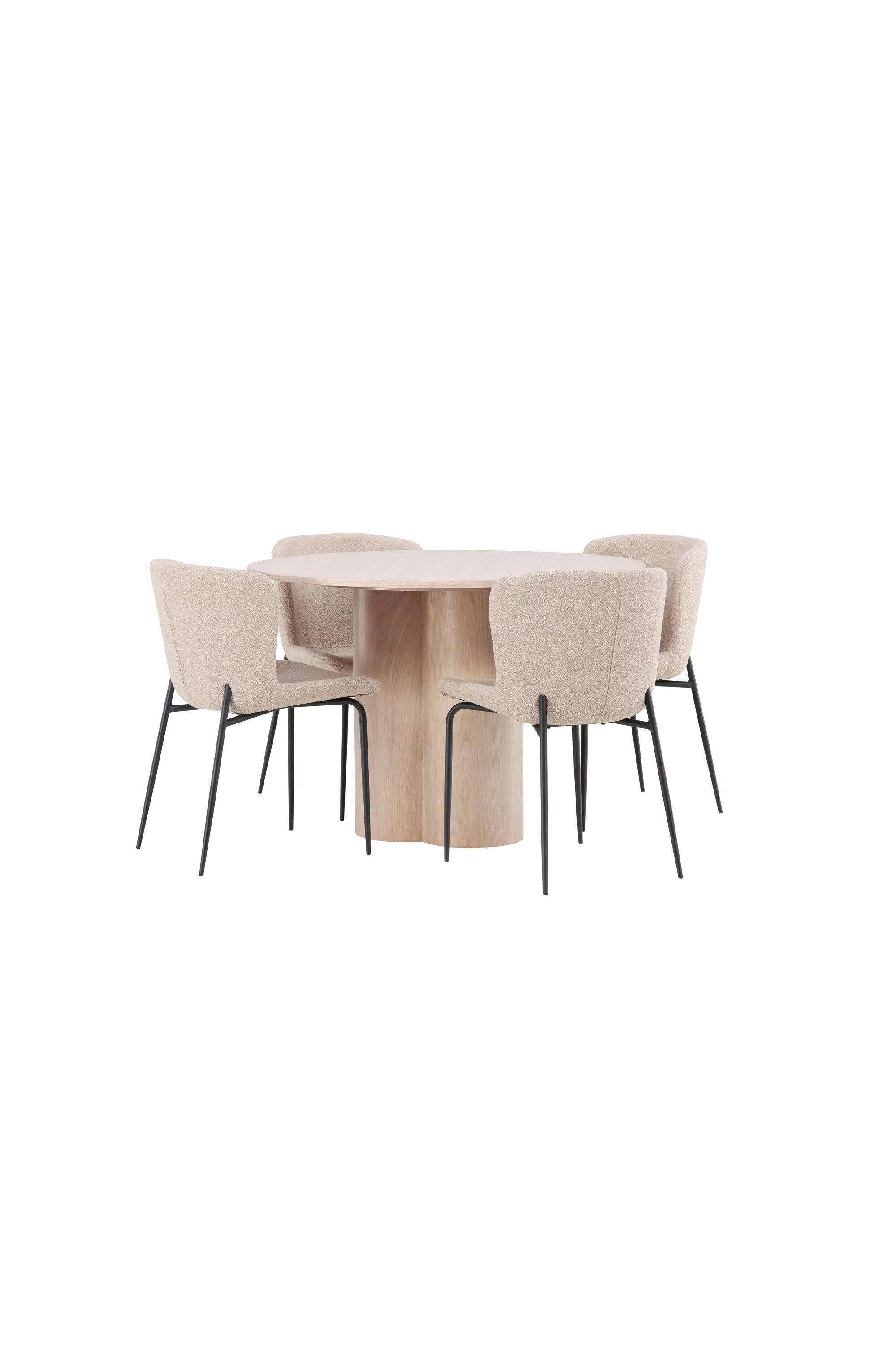 Olivia Esszimmer Set + Modesto ⌀110cm/4St. in Natur / Beige / Schwarz präsentiert im Onlineshop von KAQTU Design AG. Esszimmerset ist von Venture Home