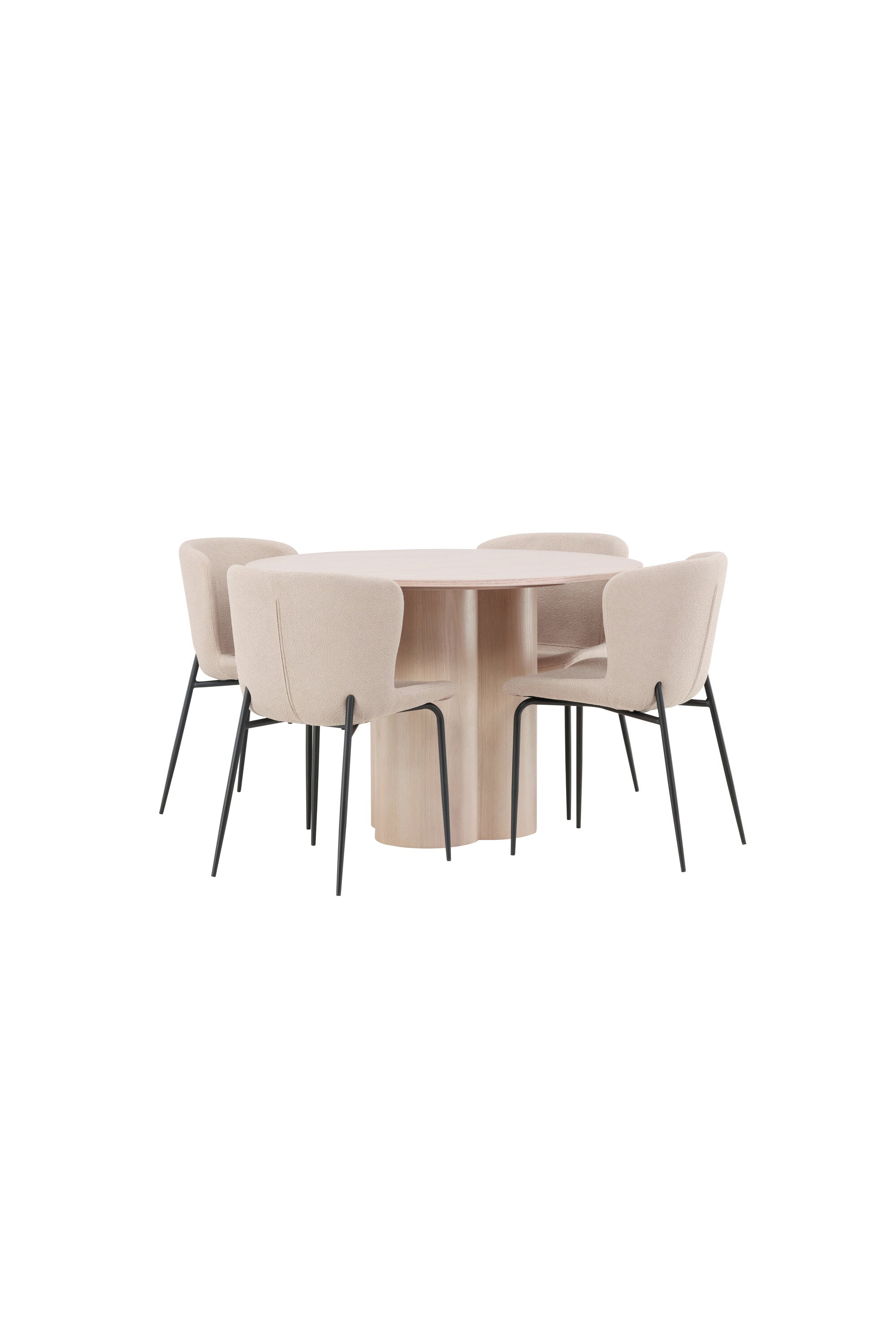 Olivia Esszimmer Set + Modesto ⌀110cm/4St. in Natur / Beige / Schwarz präsentiert im Onlineshop von KAQTU Design AG. Esszimmerset ist von Venture Home