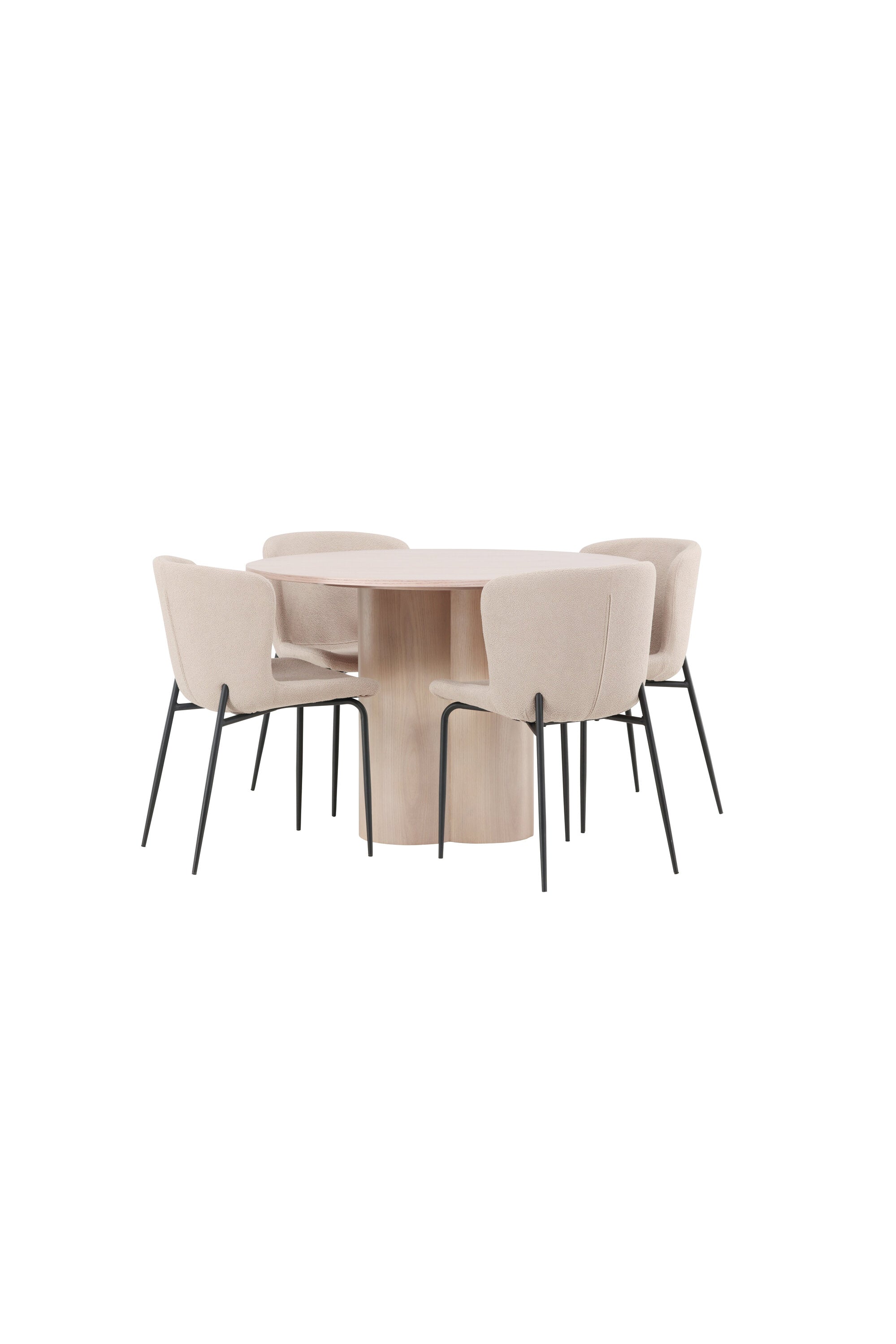 Olivia Esszimmer Set + Modesto ⌀110cm/4St. in Natur / Beige / Schwarz präsentiert im Onlineshop von KAQTU Design AG. Esszimmerset ist von Venture Home
