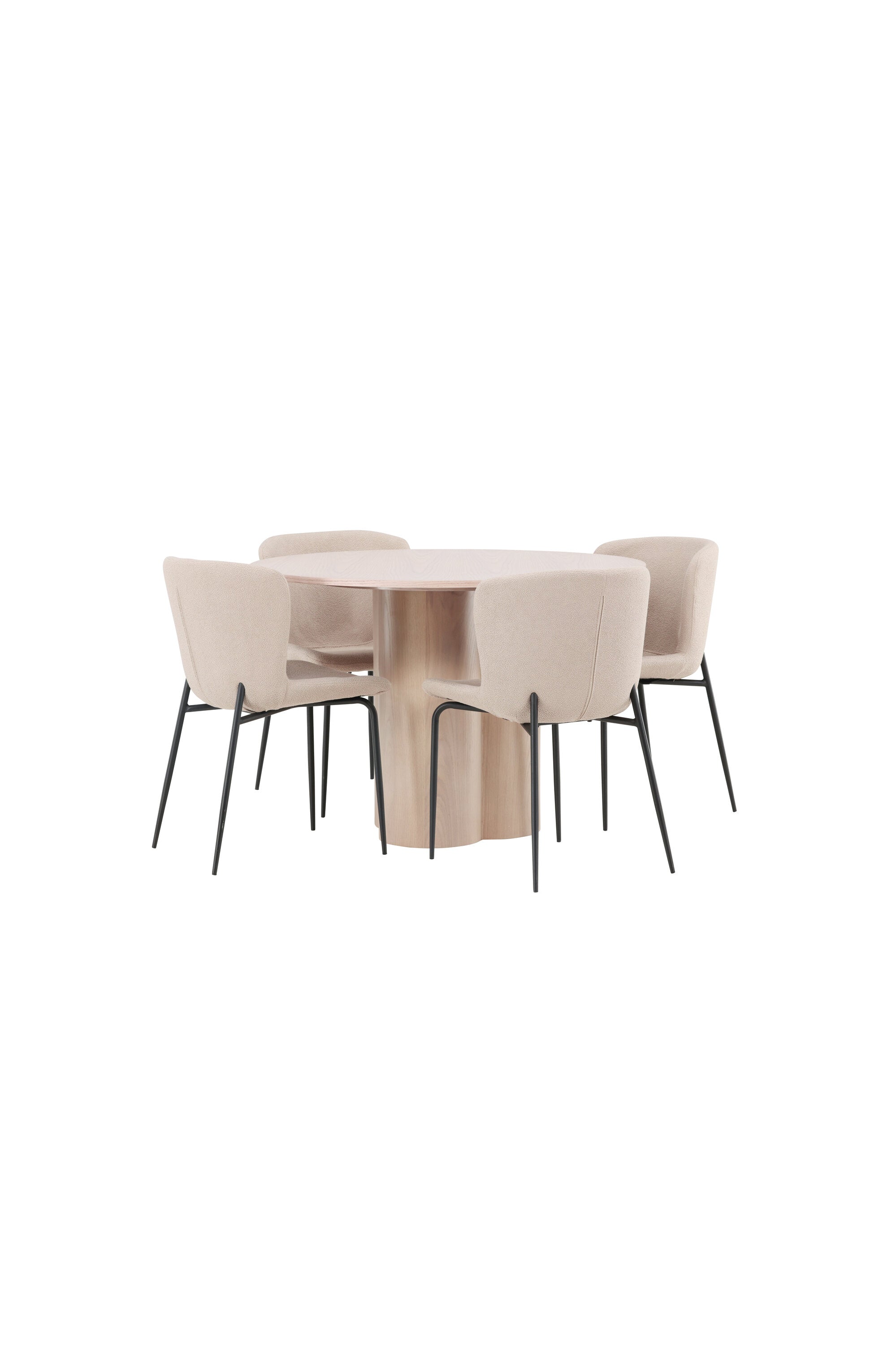 Olivia Esszimmer Set + Modesto ⌀110cm/4St. in Natur / Beige / Schwarz präsentiert im Onlineshop von KAQTU Design AG. Esszimmerset ist von Venture Home
