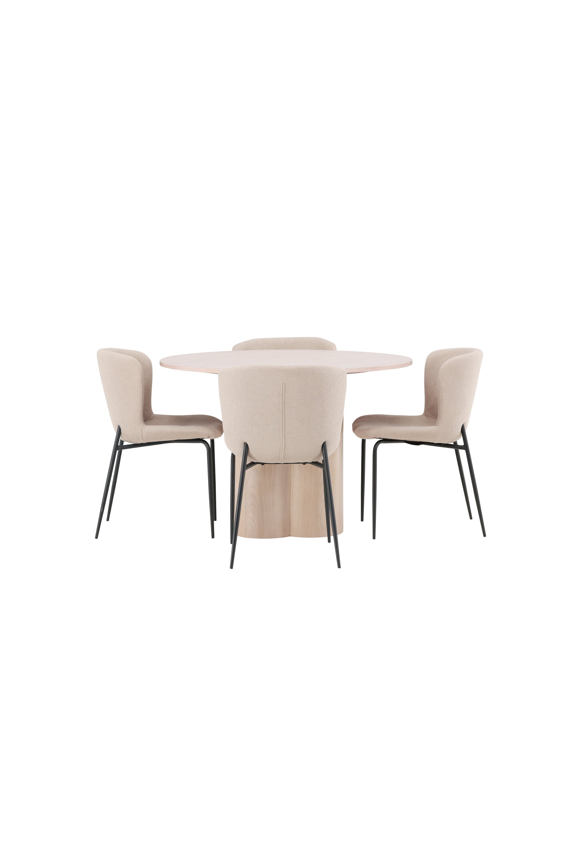 Olivia Esszimmer Set + Modesto ⌀110cm/4St. in Natur / Beige / Schwarz präsentiert im Onlineshop von KAQTU Design AG. Esszimmerset ist von Venture Home