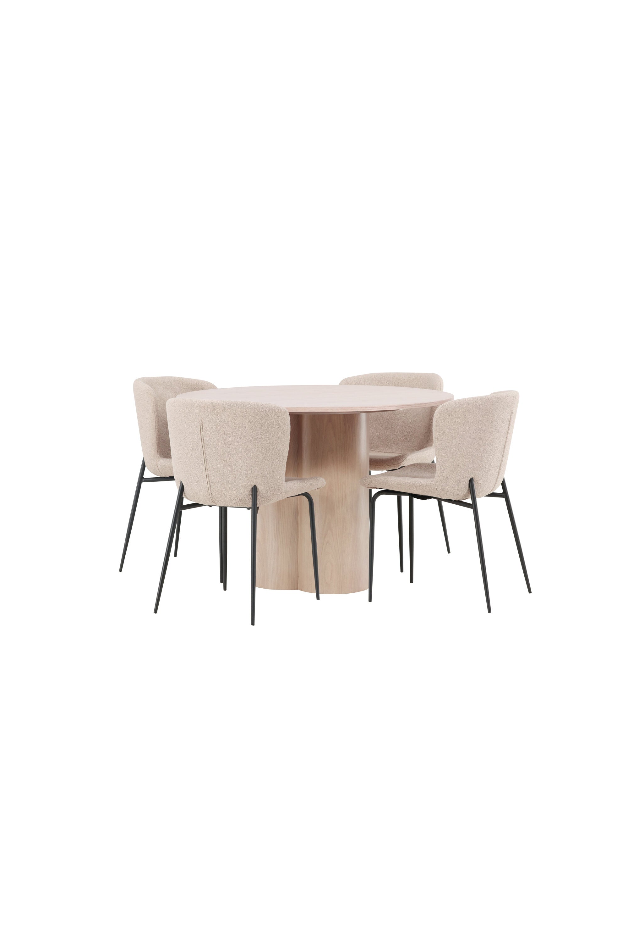Olivia Esszimmer Set + Modesto ⌀110cm/4St. in Natur / Beige / Schwarz präsentiert im Onlineshop von KAQTU Design AG. Esszimmerset ist von Venture Home
