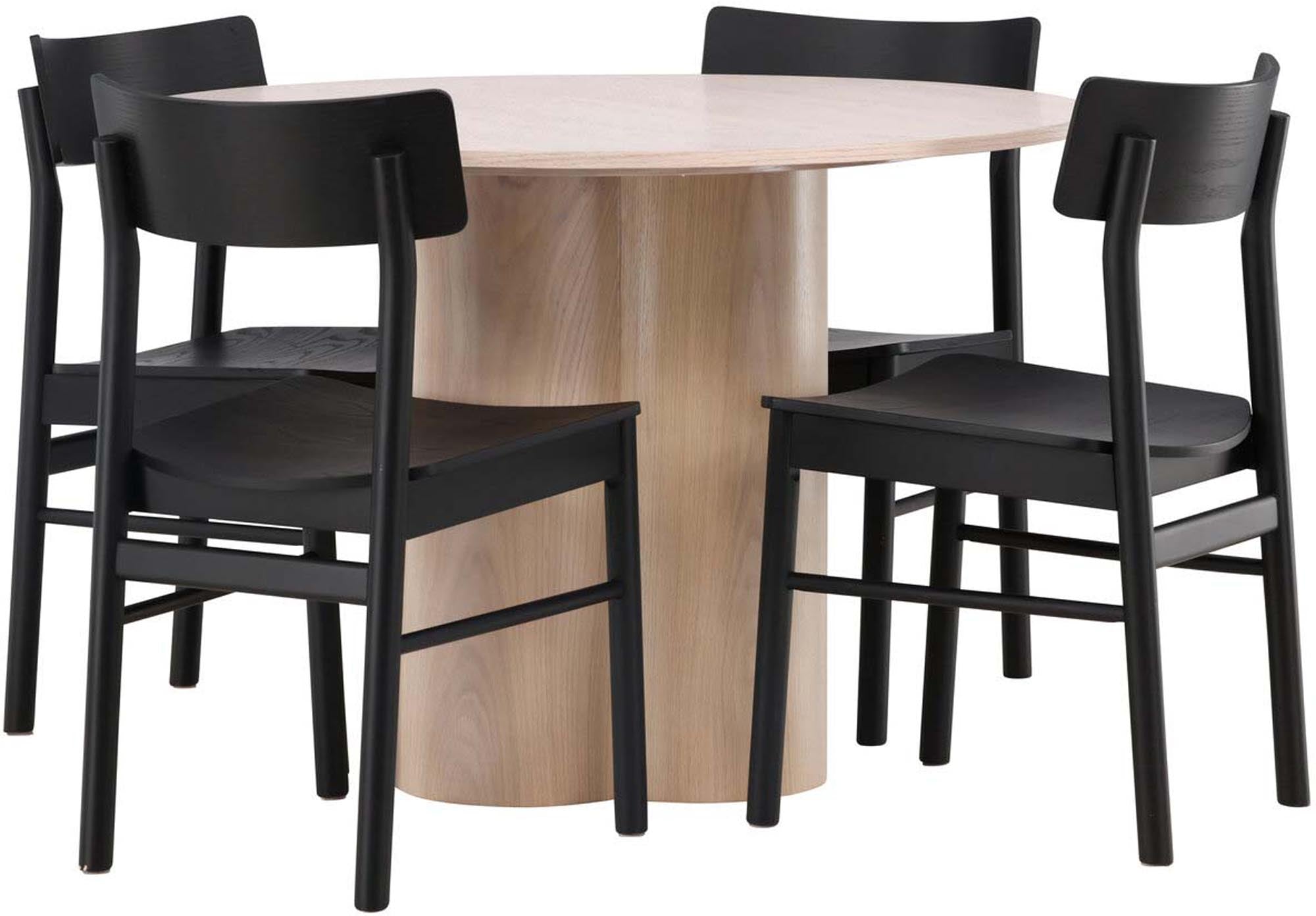 Elegantes Olivia Set: Runder Tisch mit 4 Stühlen von Venture Home.