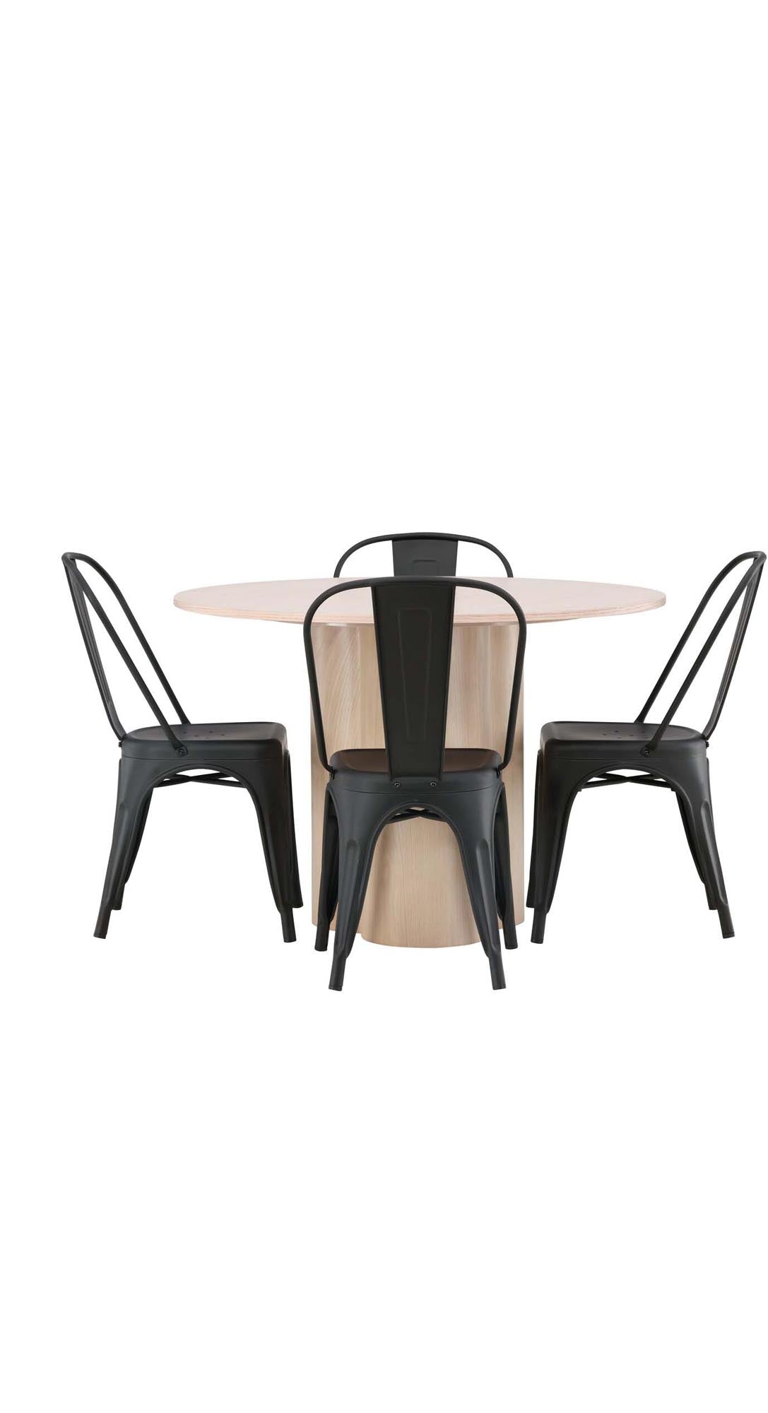 Stilvolles Olivia Set: Runder Tisch & 4 Stühle von Venture Home.