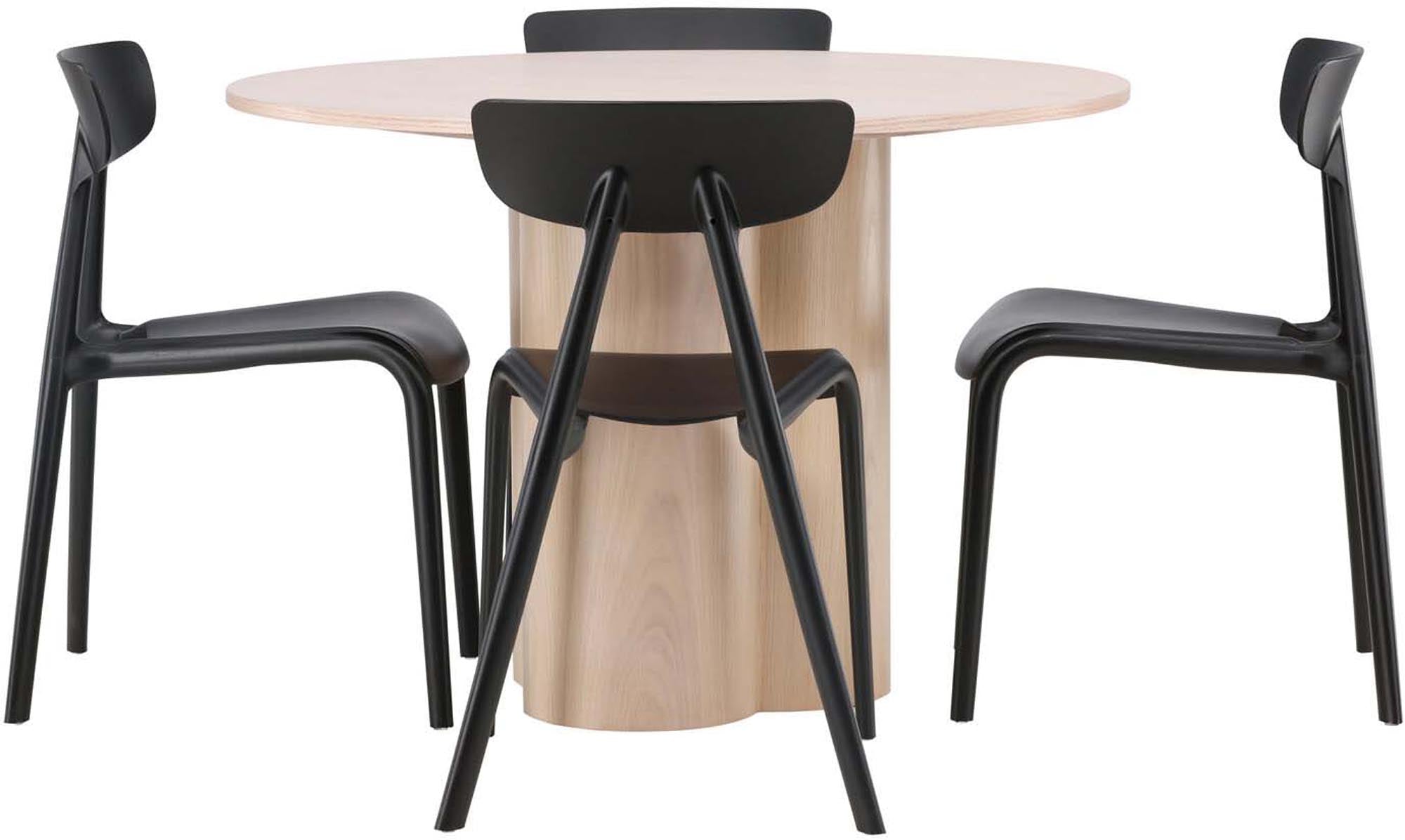 Elegantes Olivia Esszimmer Set mit rundem Tisch und 4 Stühlen.