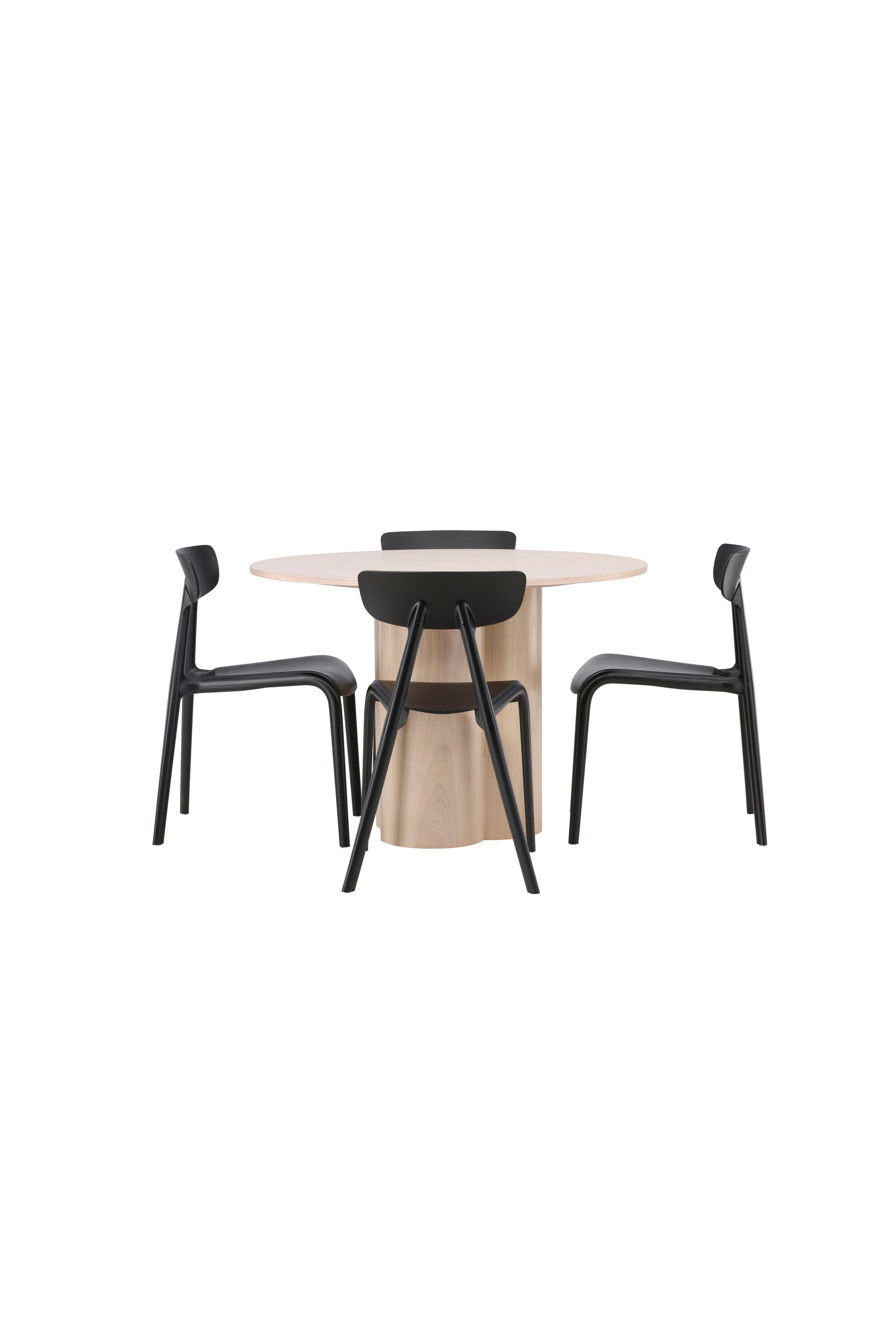 Olivia Esszimmer Set + Ursholmen ⌀110cm/4St. in Natur / Schwarz präsentiert im Onlineshop von KAQTU Design AG. Esszimmerset ist von Venture Home