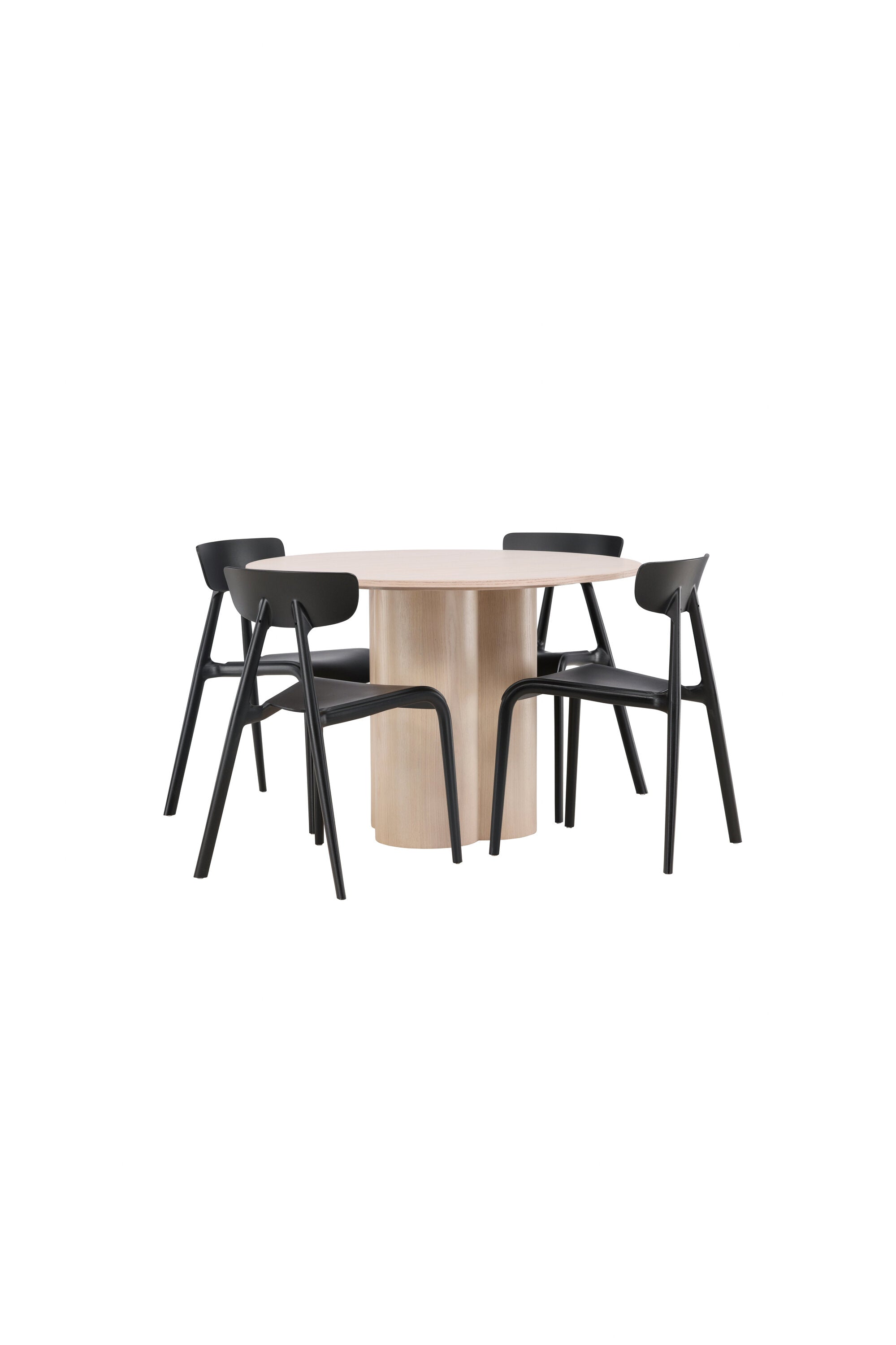 Olivia Esszimmer Set + Ursholmen ⌀110cm/4St. in Natur / Schwarz präsentiert im Onlineshop von KAQTU Design AG. Esszimmerset ist von Venture Home