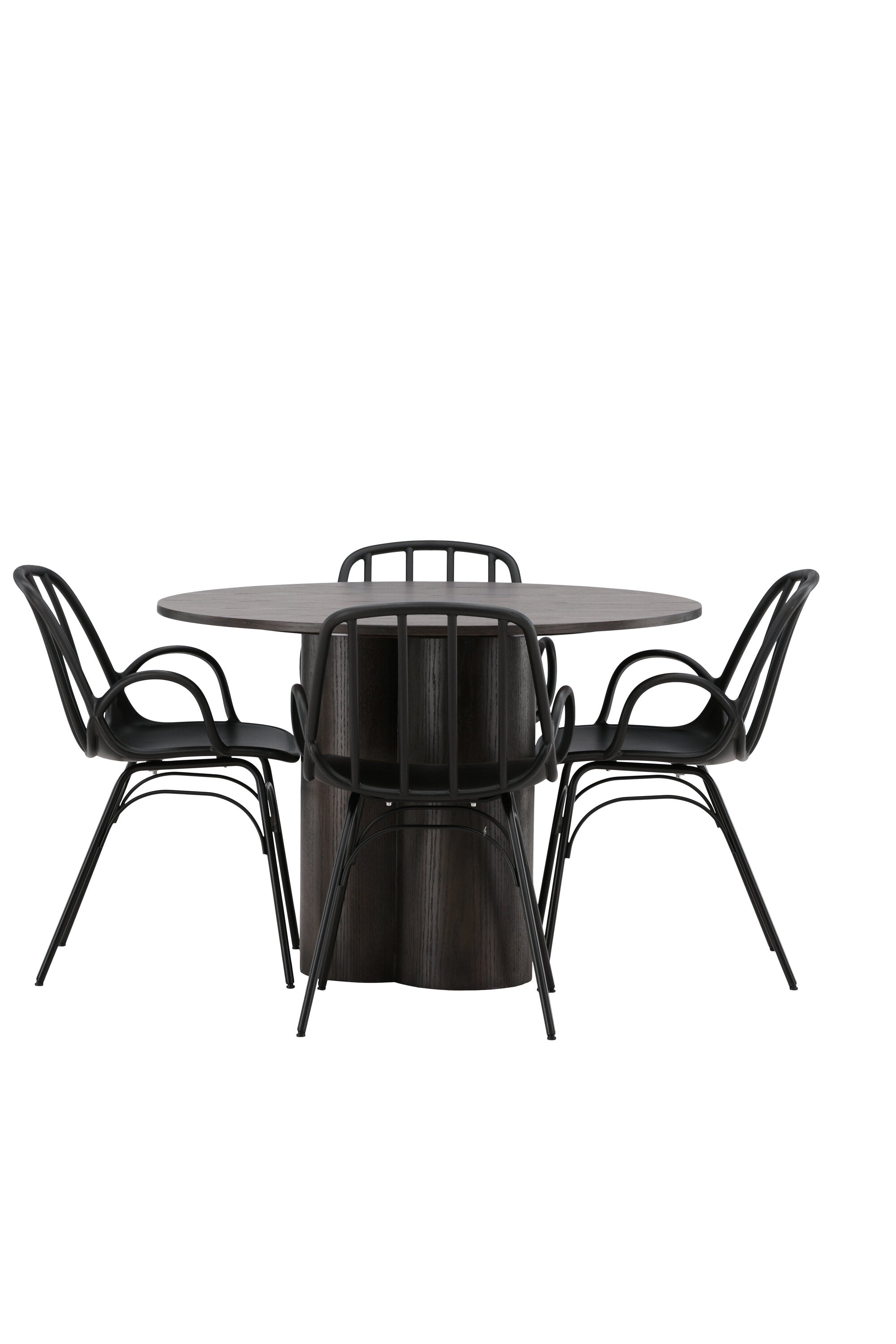 Olivia Esszimmerset + Dyrön ⌀110cm/4St. in Braun / Schwarz präsentiert im Onlineshop von KAQTU Design AG. Esszimmerset ist von Venture Home