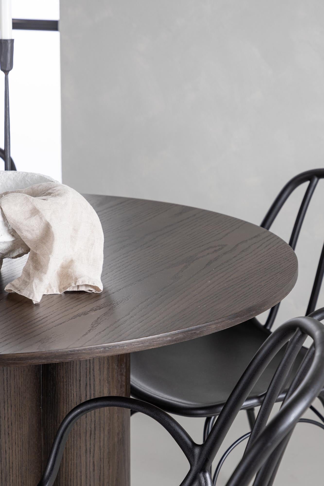 Modernes Olivia Esszimmerset mit Dyrön Tisch, 110cm, 4 Stühle.