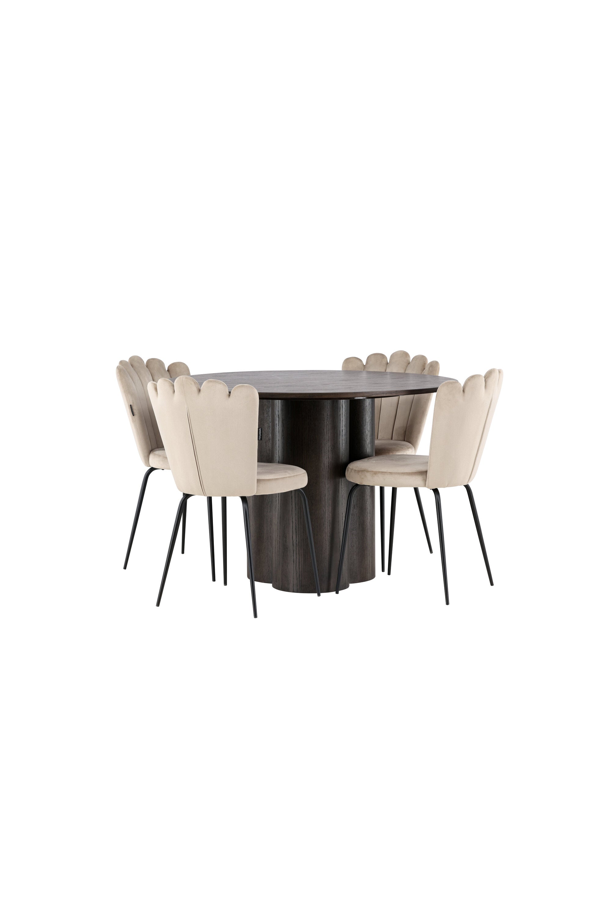 Olivia Esszimmer Set + Limhamn Light ⌀110cm/4St. in Braun / Beige präsentiert im Onlineshop von KAQTU Design AG. Esszimmerset ist von Venture Home