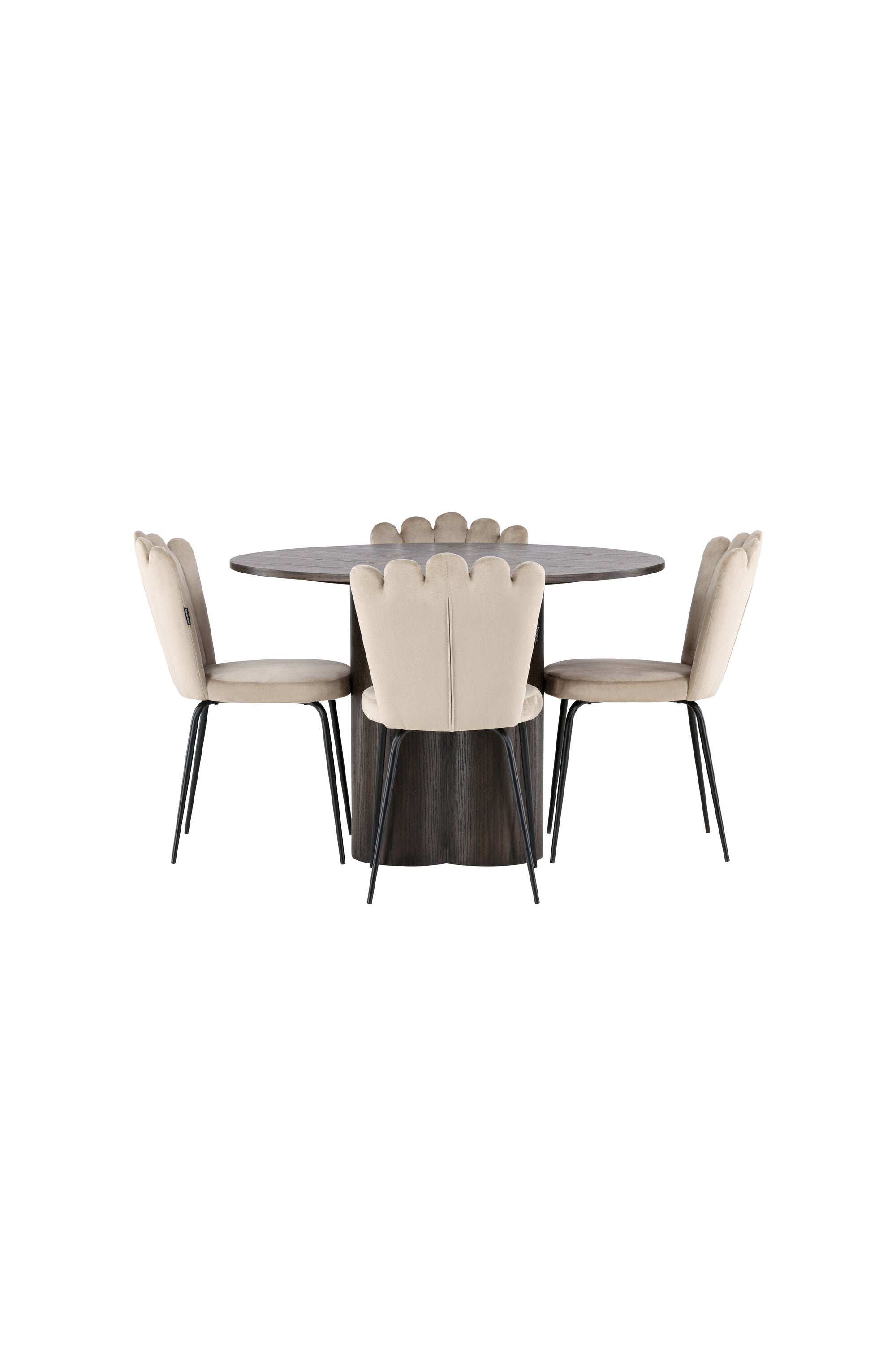 Olivia Esszimmer Set + Limhamn Light ⌀110cm/4St. in Braun / Beige präsentiert im Onlineshop von KAQTU Design AG. Esszimmerset ist von Venture Home