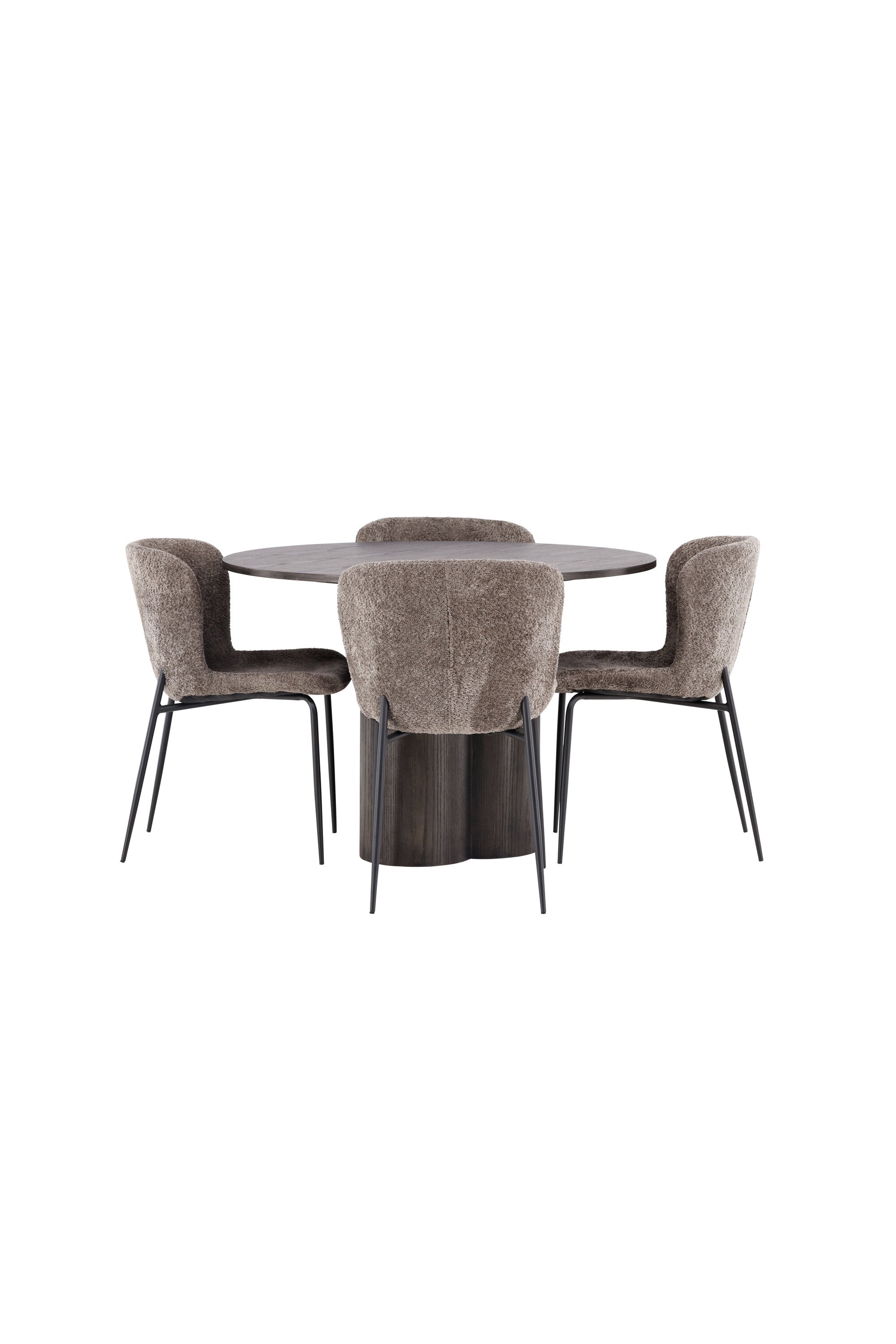 Olivia Esszimmer Set + Modesto ⌀110cm/4St. in Braun / Beige präsentiert im Onlineshop von KAQTU Design AG. Esszimmerset ist von Venture Home
