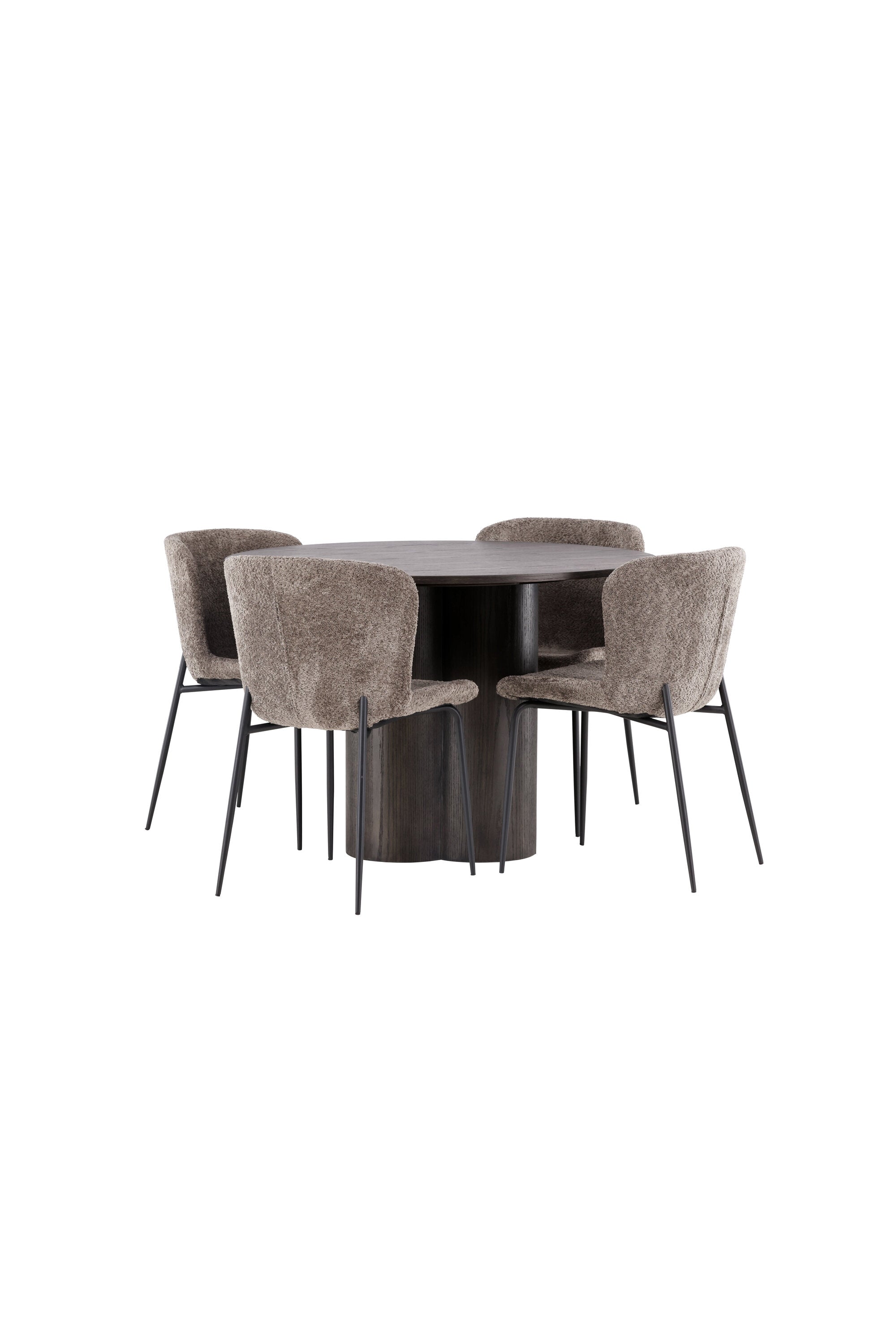 Olivia Esszimmer Set + Modesto ⌀110cm/4St. in Braun / Beige präsentiert im Onlineshop von KAQTU Design AG. Esszimmerset ist von Venture Home