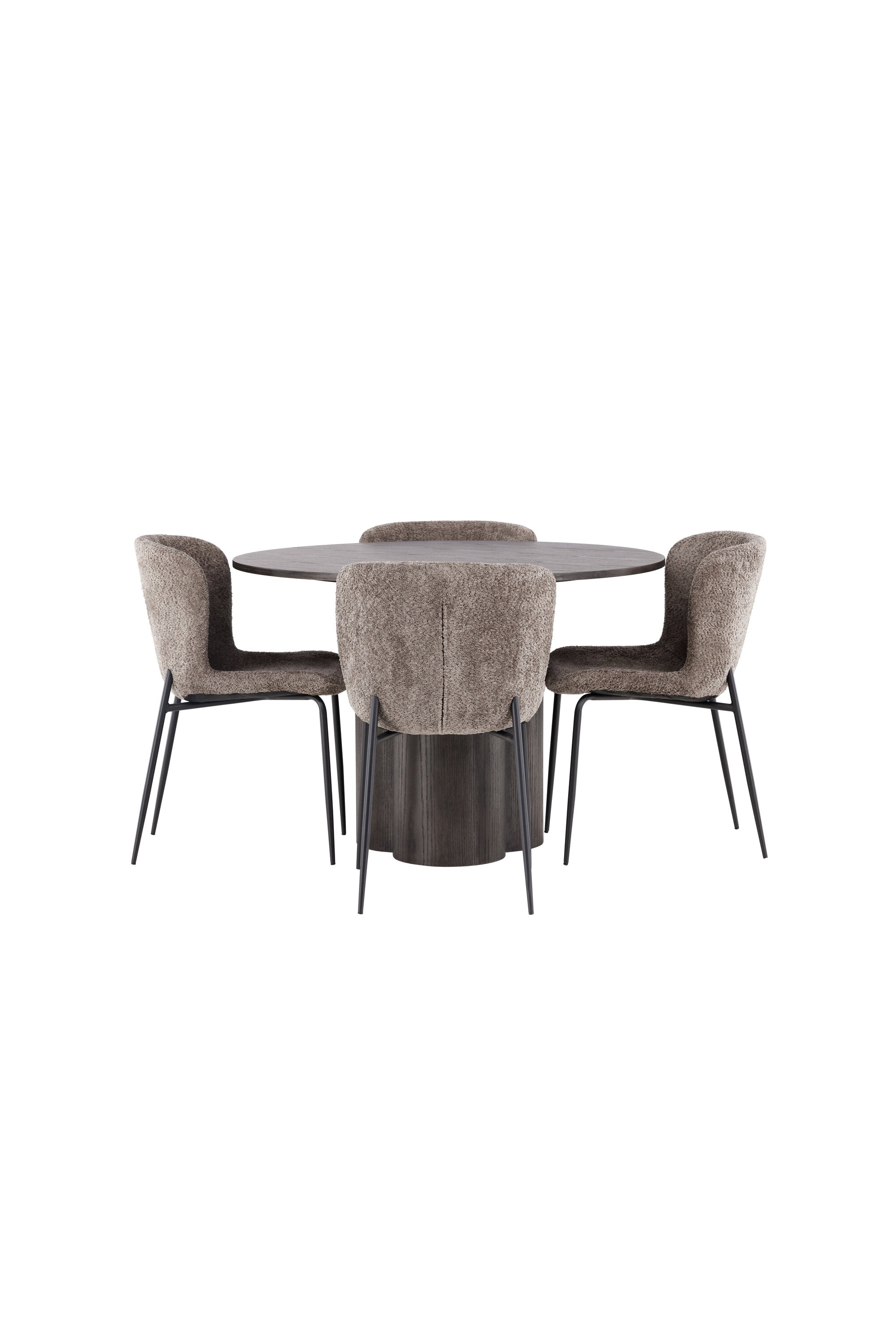 Olivia Esszimmer Set + Modesto ⌀110cm/4St. in Braun / Beige präsentiert im Onlineshop von KAQTU Design AG. Esszimmerset ist von Venture Home