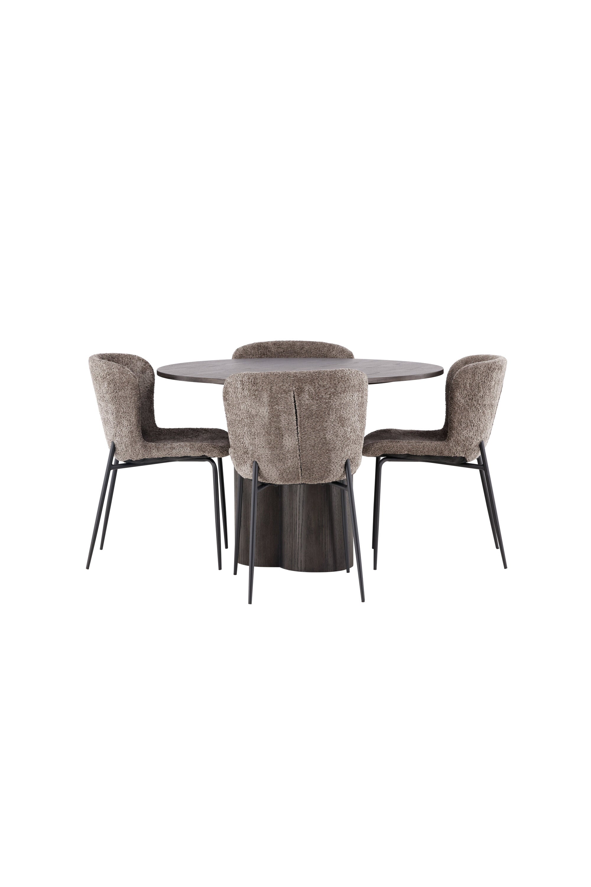 Olivia Esszimmer Set + Modesto ⌀110cm/4St. in Braun / Beige präsentiert im Onlineshop von KAQTU Design AG. Esszimmerset ist von Venture Home