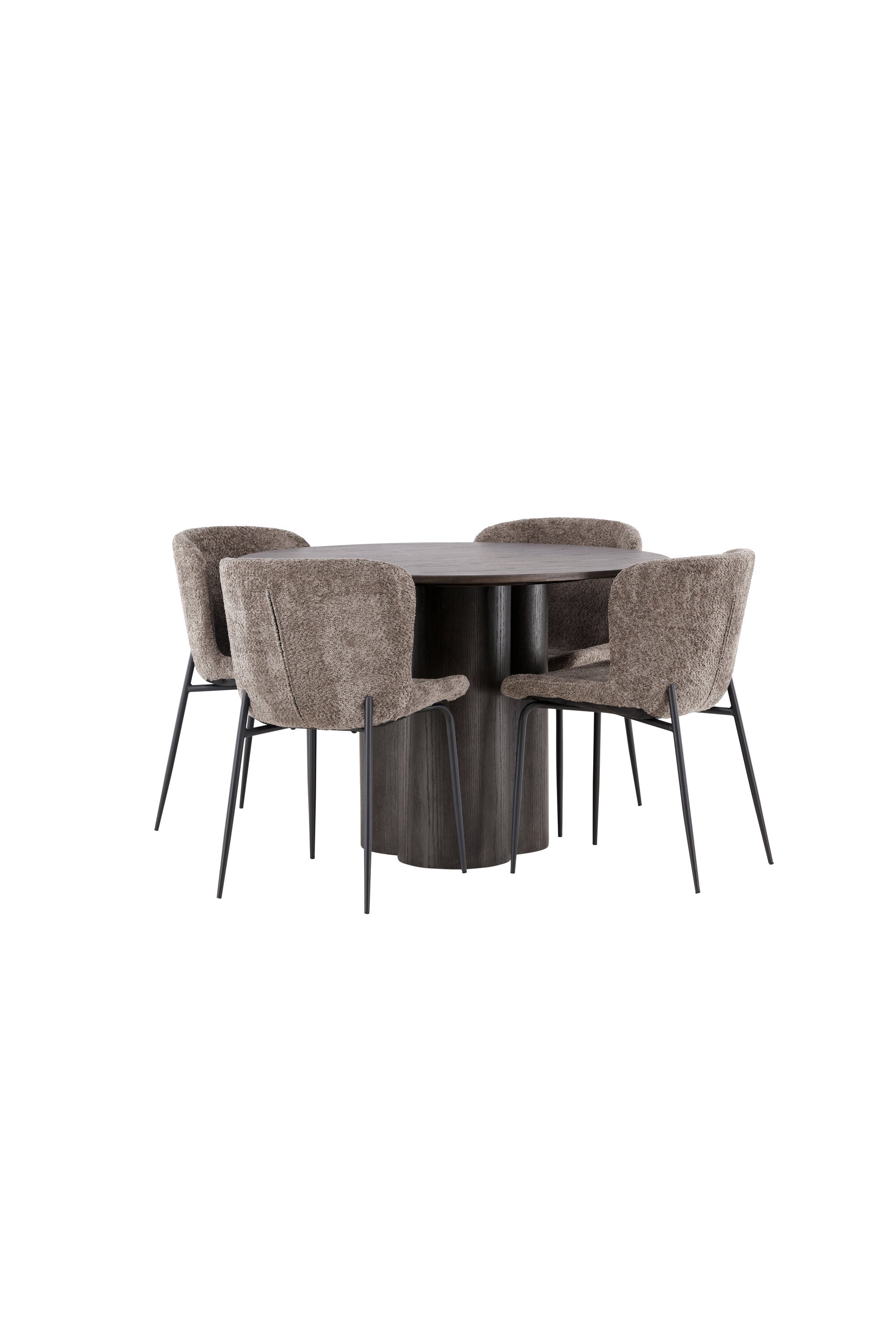 Olivia Esszimmer Set + Modesto ⌀110cm/4St. in Braun / Beige präsentiert im Onlineshop von KAQTU Design AG. Esszimmerset ist von Venture Home