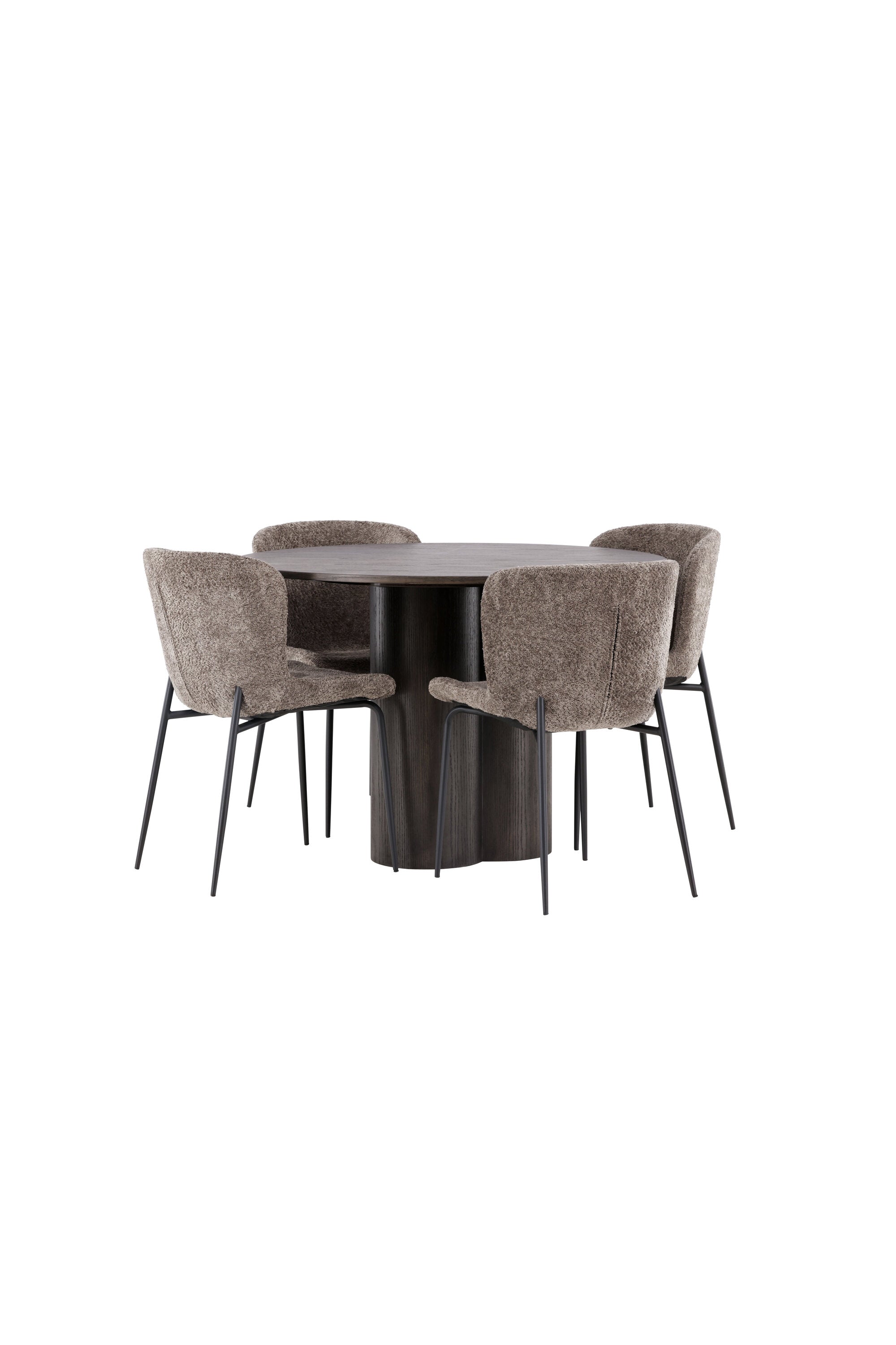 Olivia Esszimmer Set + Modesto ⌀110cm/4St. in Braun / Beige präsentiert im Onlineshop von KAQTU Design AG. Esszimmerset ist von Venture Home