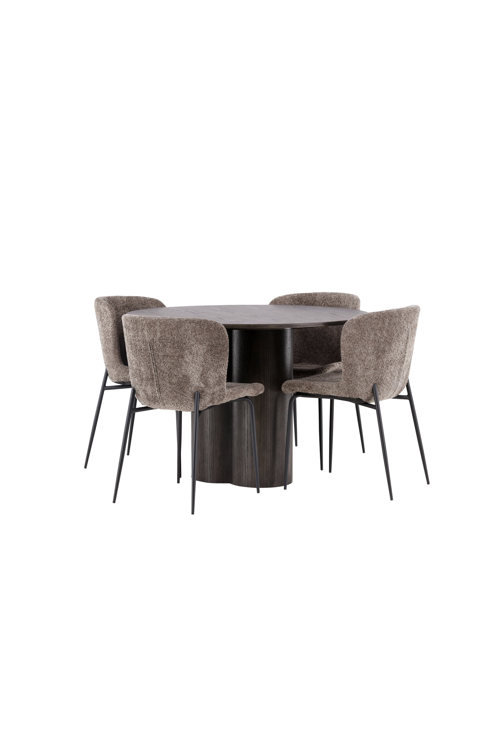 Olivia Esszimmer Set + Modesto ⌀110cm/4St. in Braun / Beige präsentiert im Onlineshop von KAQTU Design AG. Esszimmerset ist von Venture Home