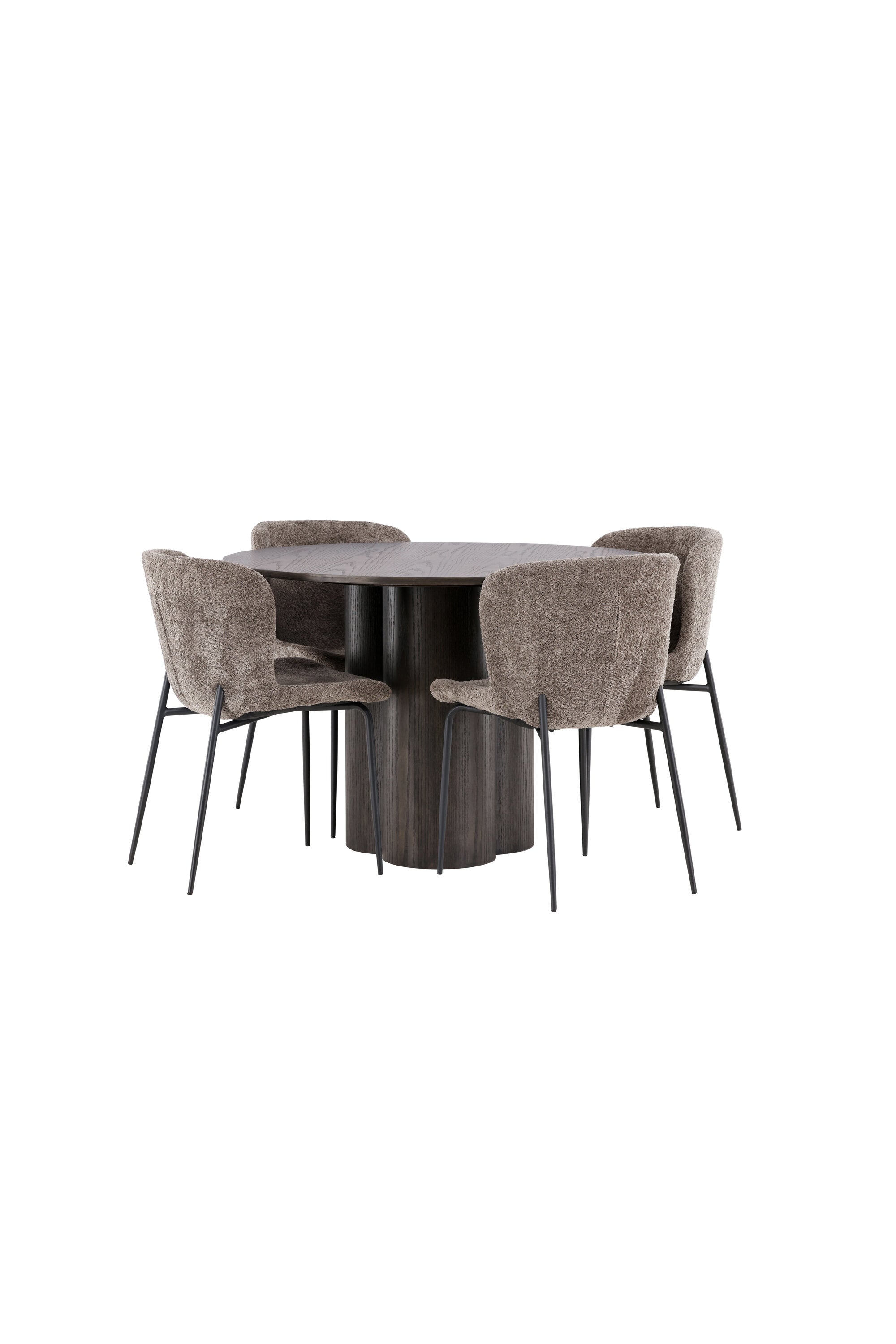 Olivia Esszimmer Set + Modesto ⌀110cm/4St. in Braun / Beige präsentiert im Onlineshop von KAQTU Design AG. Esszimmerset ist von Venture Home