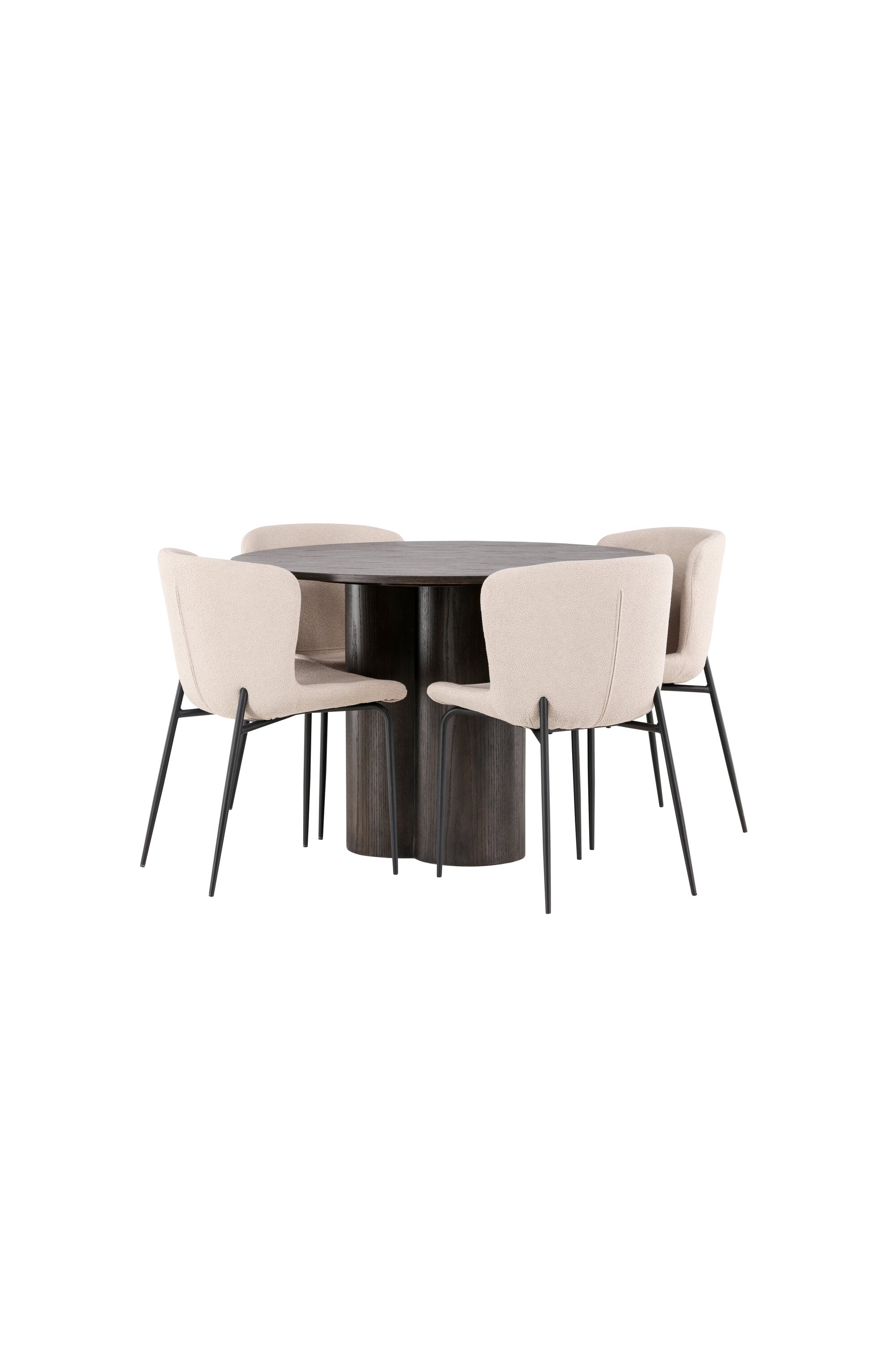 Olivia Esszimmer Set + Modesto ⌀110cm/4St. in Braun / Beige / Grau präsentiert im Onlineshop von KAQTU Design AG. Esszimmerset ist von Venture Home