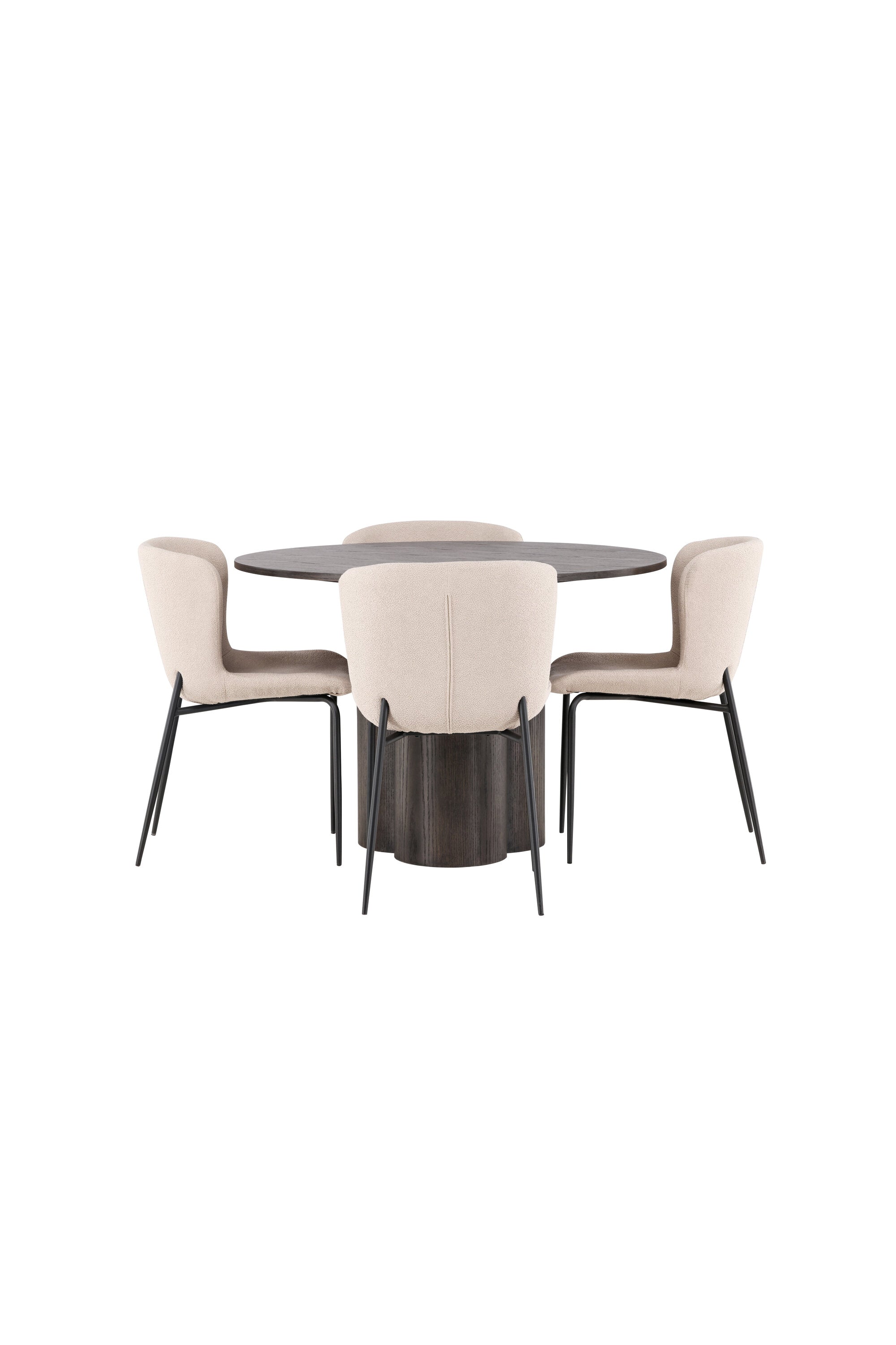 Olivia Esszimmer Set + Modesto ⌀110cm/4St. in Braun / Beige / Grau präsentiert im Onlineshop von KAQTU Design AG. Esszimmerset ist von Venture Home