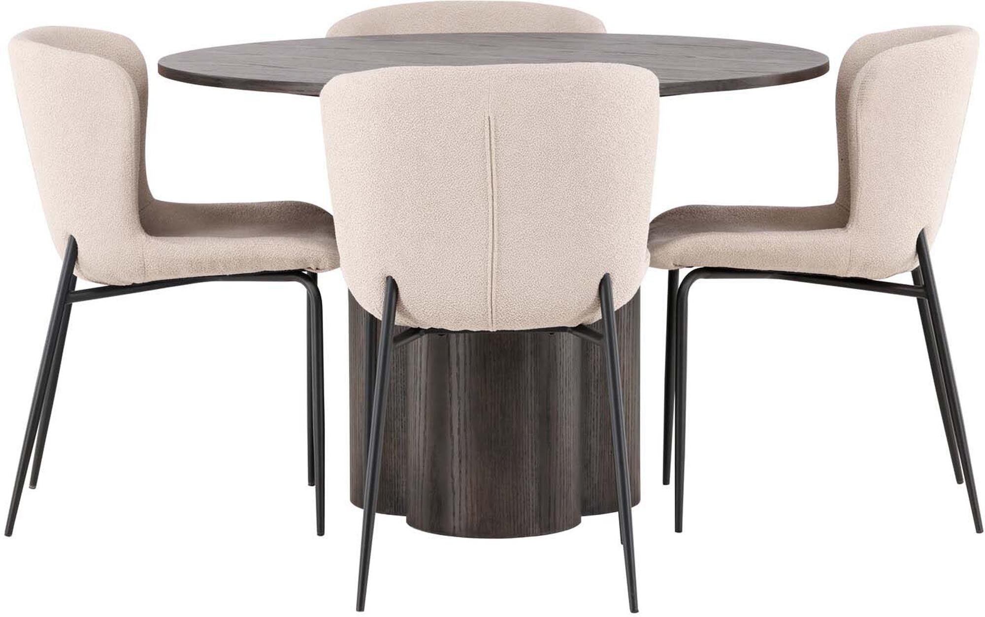 Stilvolles Olivia Set: Modesto Tisch ⌀110cm & 4 Stühle von Venture Home.