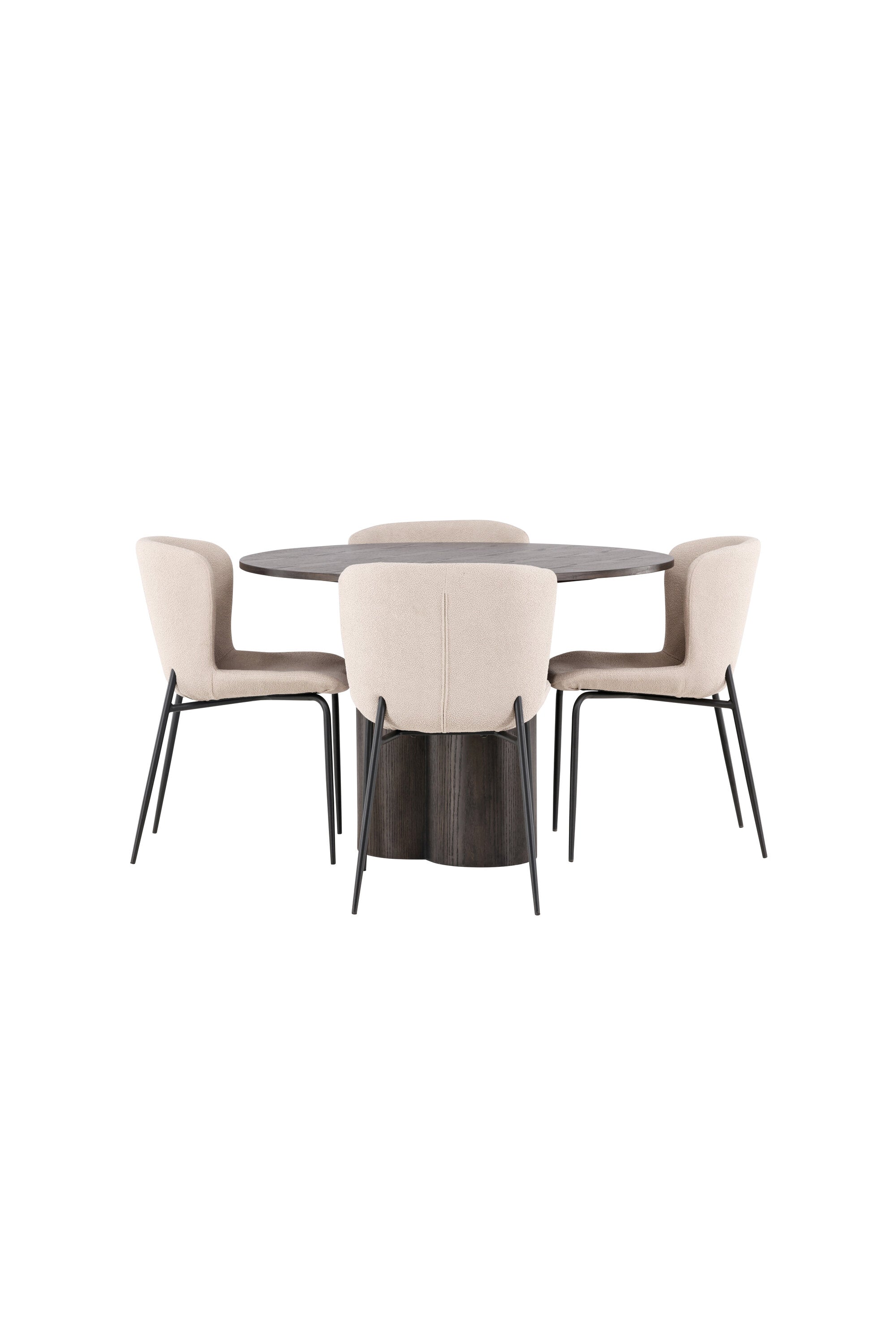 Olivia Esszimmer Set + Modesto ⌀110cm/4St. in Braun / Beige / Grau präsentiert im Onlineshop von KAQTU Design AG. Esszimmerset ist von Venture Home