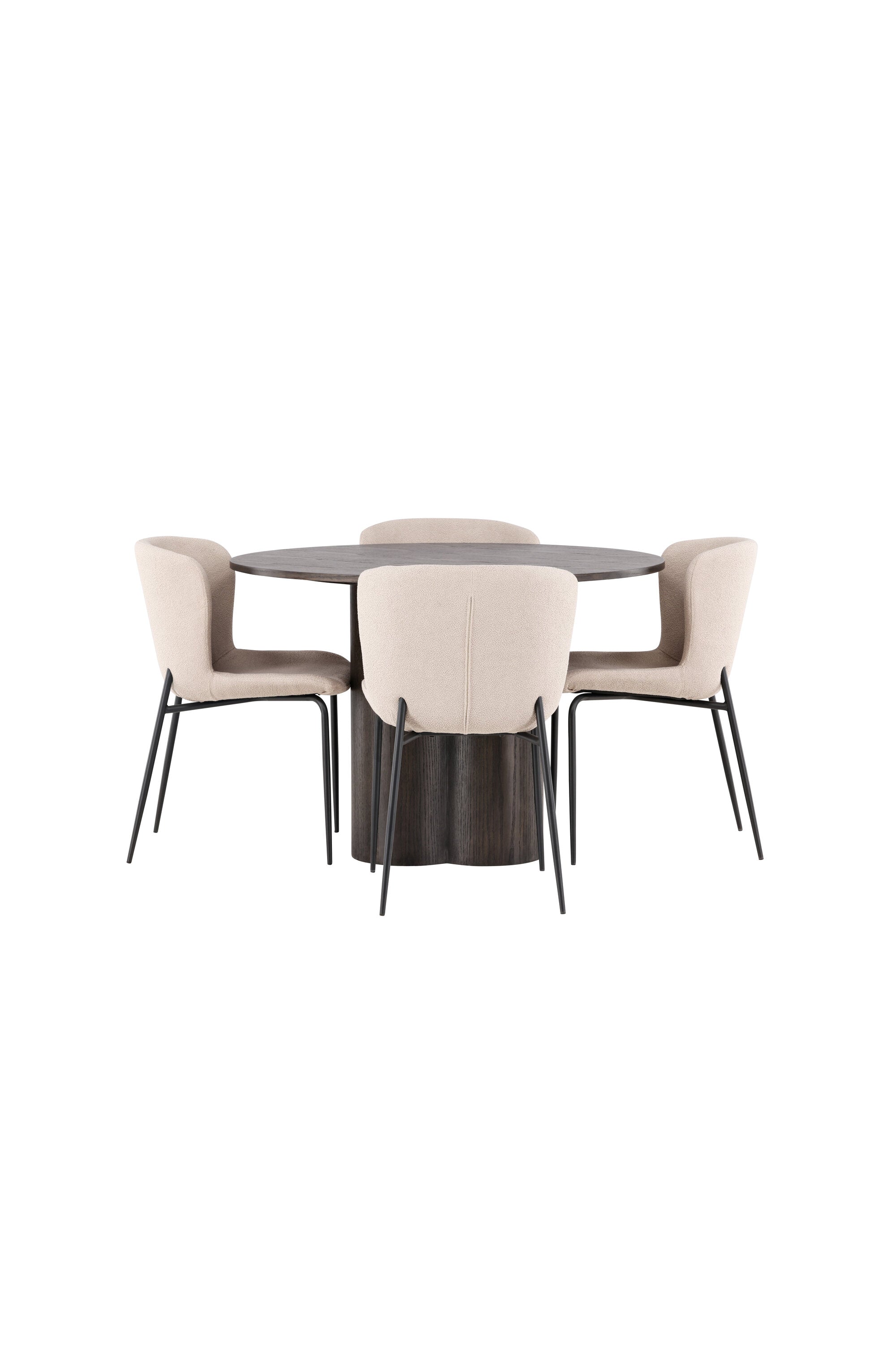 Olivia Esszimmer Set + Modesto ⌀110cm/4St. in Braun / Beige / Grau präsentiert im Onlineshop von KAQTU Design AG. Esszimmerset ist von Venture Home