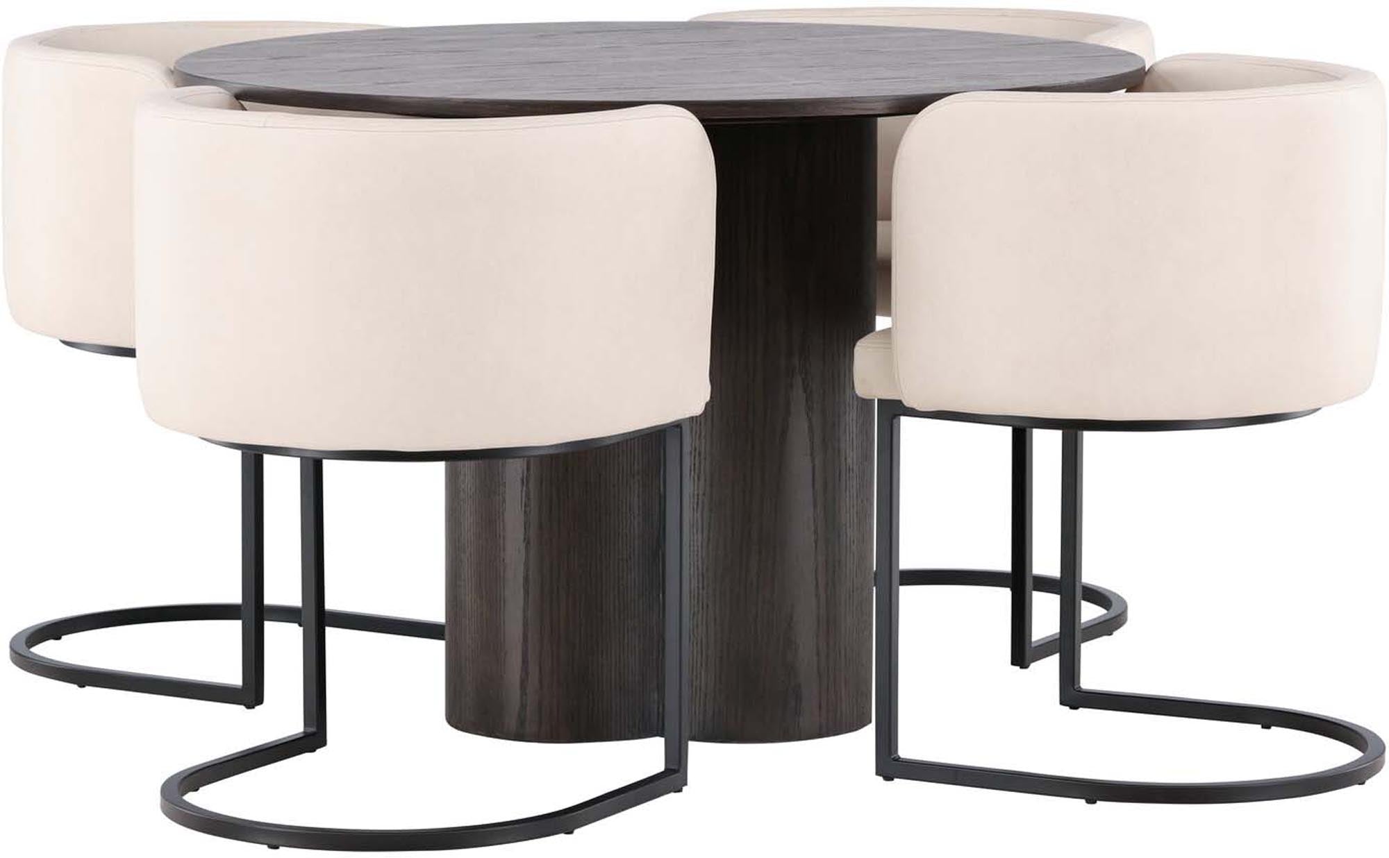 Stilvolles Olivia Esszimmer Set für 4, rund, von Venture Home.