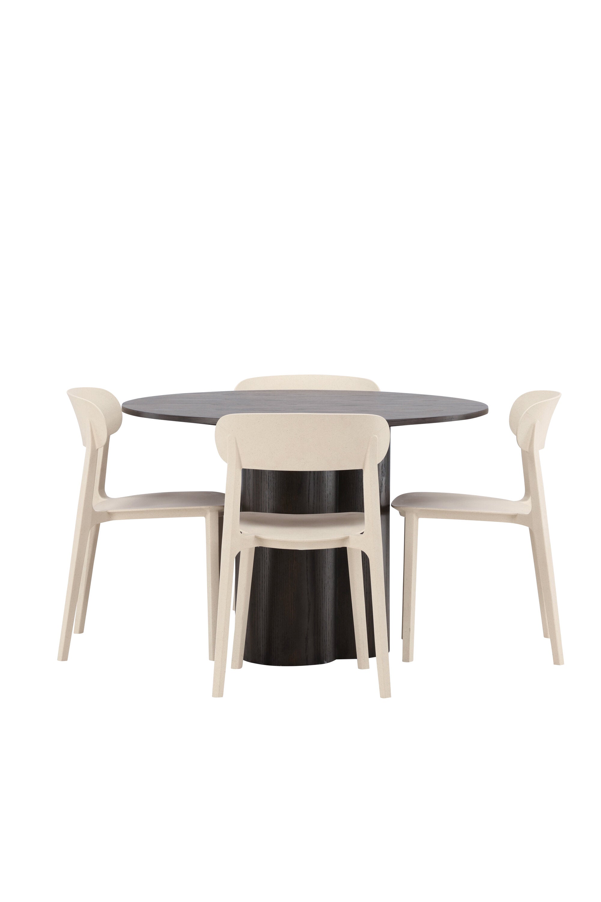 Olivia Esszimmer Set + Astol ⌀110cm/4St. in Braun / Beige präsentiert im Onlineshop von KAQTU Design AG. Esszimmerset ist von Venture Home