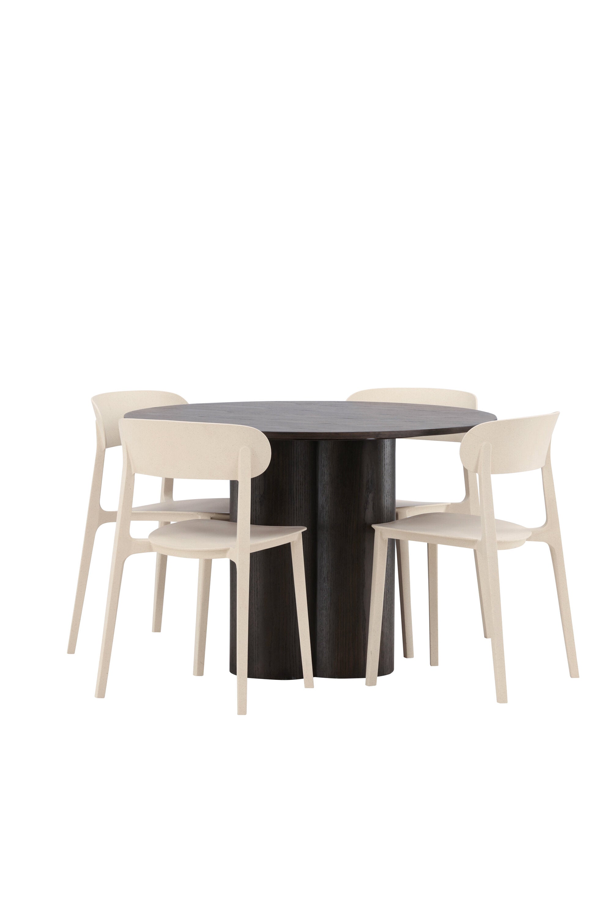Olivia Esszimmer Set + Astol ⌀110cm/4St. in Braun / Beige präsentiert im Onlineshop von KAQTU Design AG. Esszimmerset ist von Venture Home