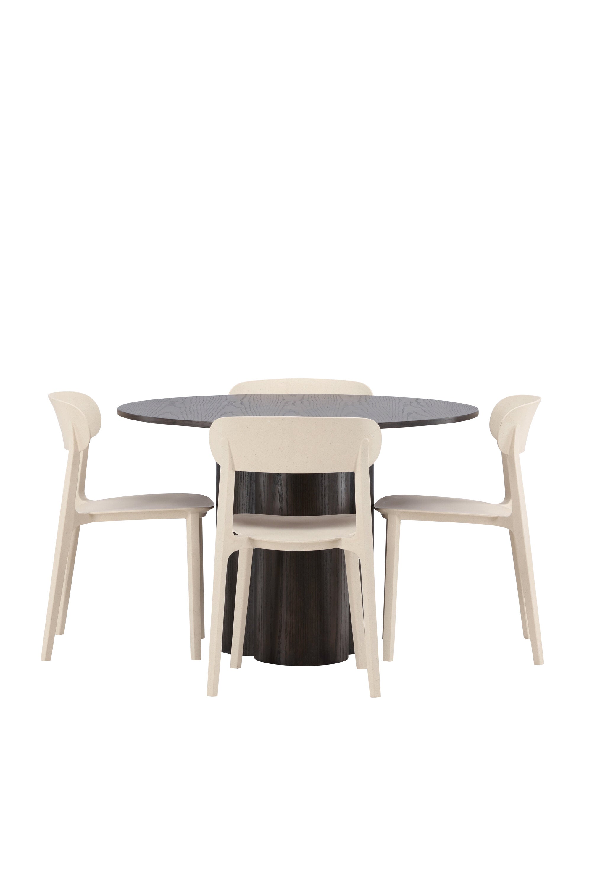 Olivia Esszimmer Set + Astol ⌀110cm/4St. in Braun / Beige präsentiert im Onlineshop von KAQTU Design AG. Esszimmerset ist von Venture Home