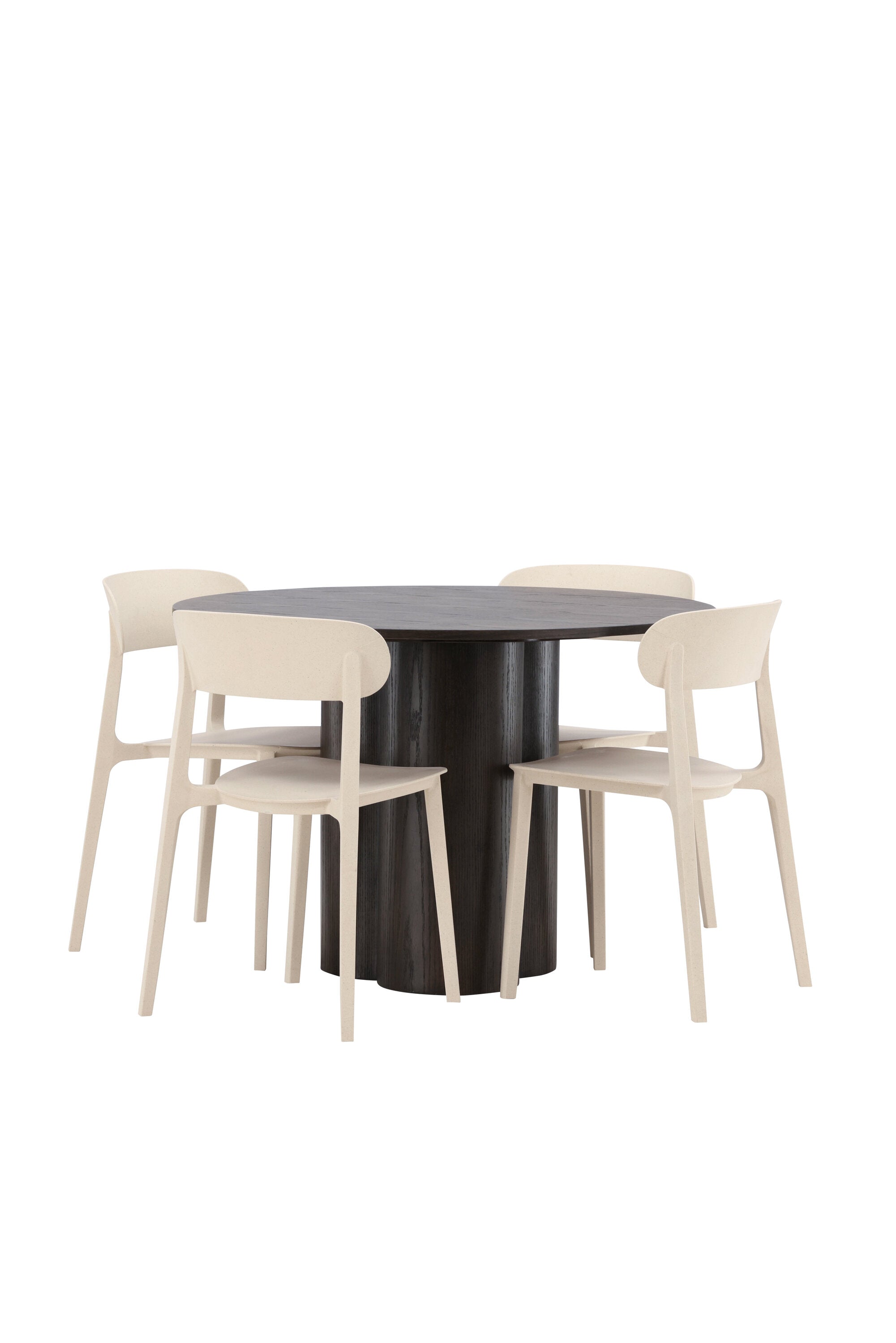 Olivia Esszimmer Set + Astol ⌀110cm/4St. in Braun / Beige präsentiert im Onlineshop von KAQTU Design AG. Esszimmerset ist von Venture Home