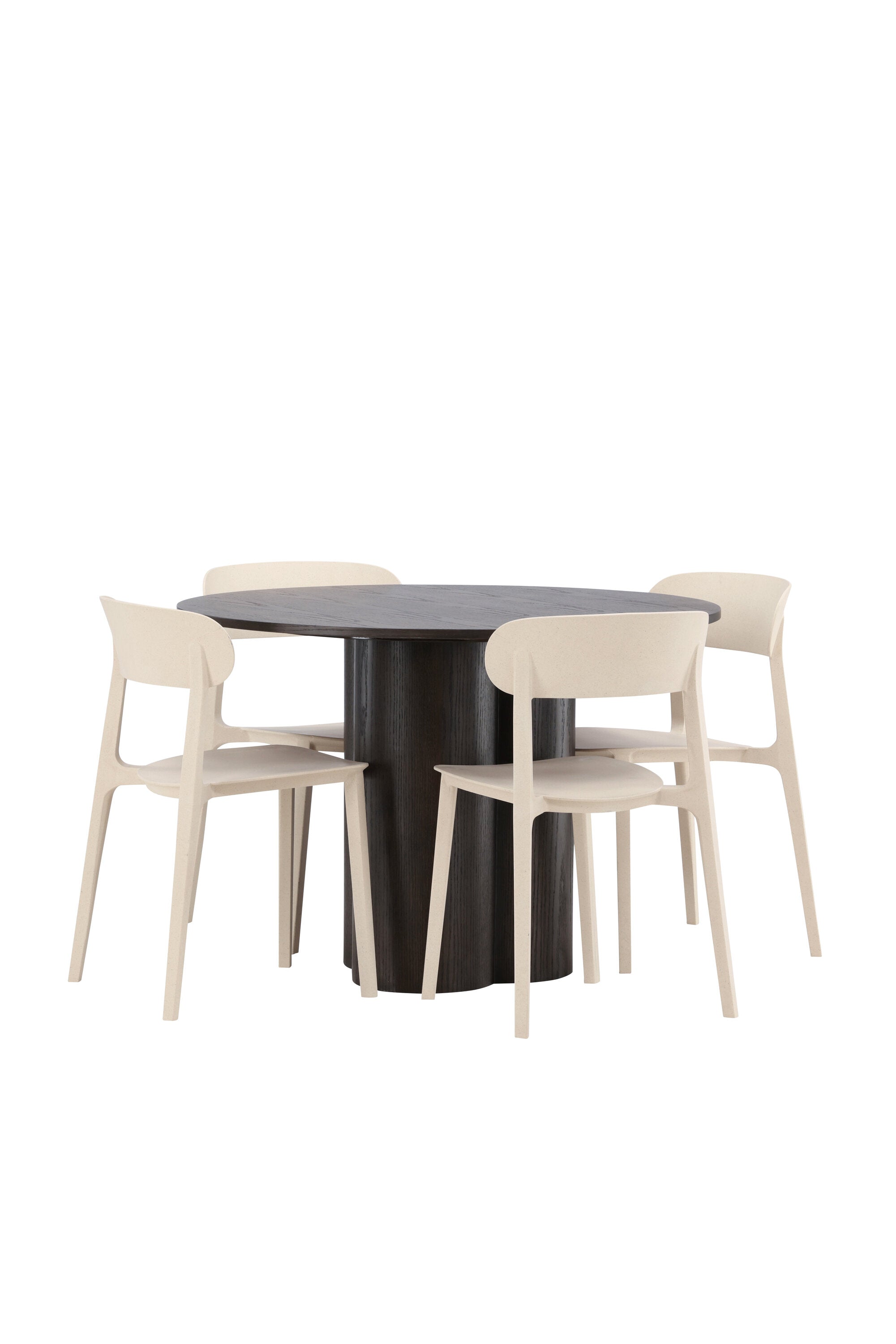 Olivia Esszimmer Set + Astol ⌀110cm/4St. in Braun / Beige präsentiert im Onlineshop von KAQTU Design AG. Esszimmerset ist von Venture Home