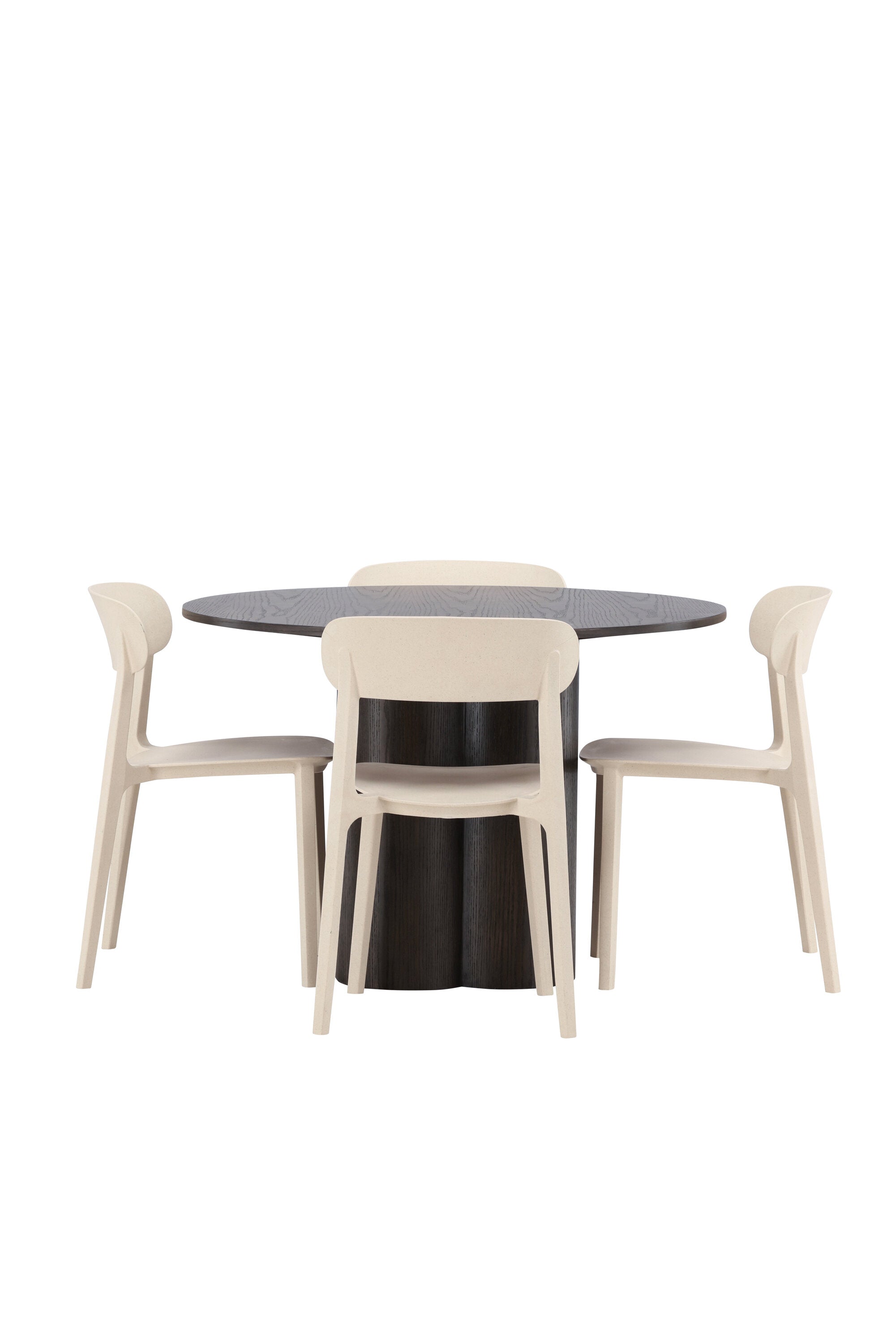 Olivia Esszimmer Set + Astol ⌀110cm/4St. in Braun / Beige präsentiert im Onlineshop von KAQTU Design AG. Esszimmerset ist von Venture Home