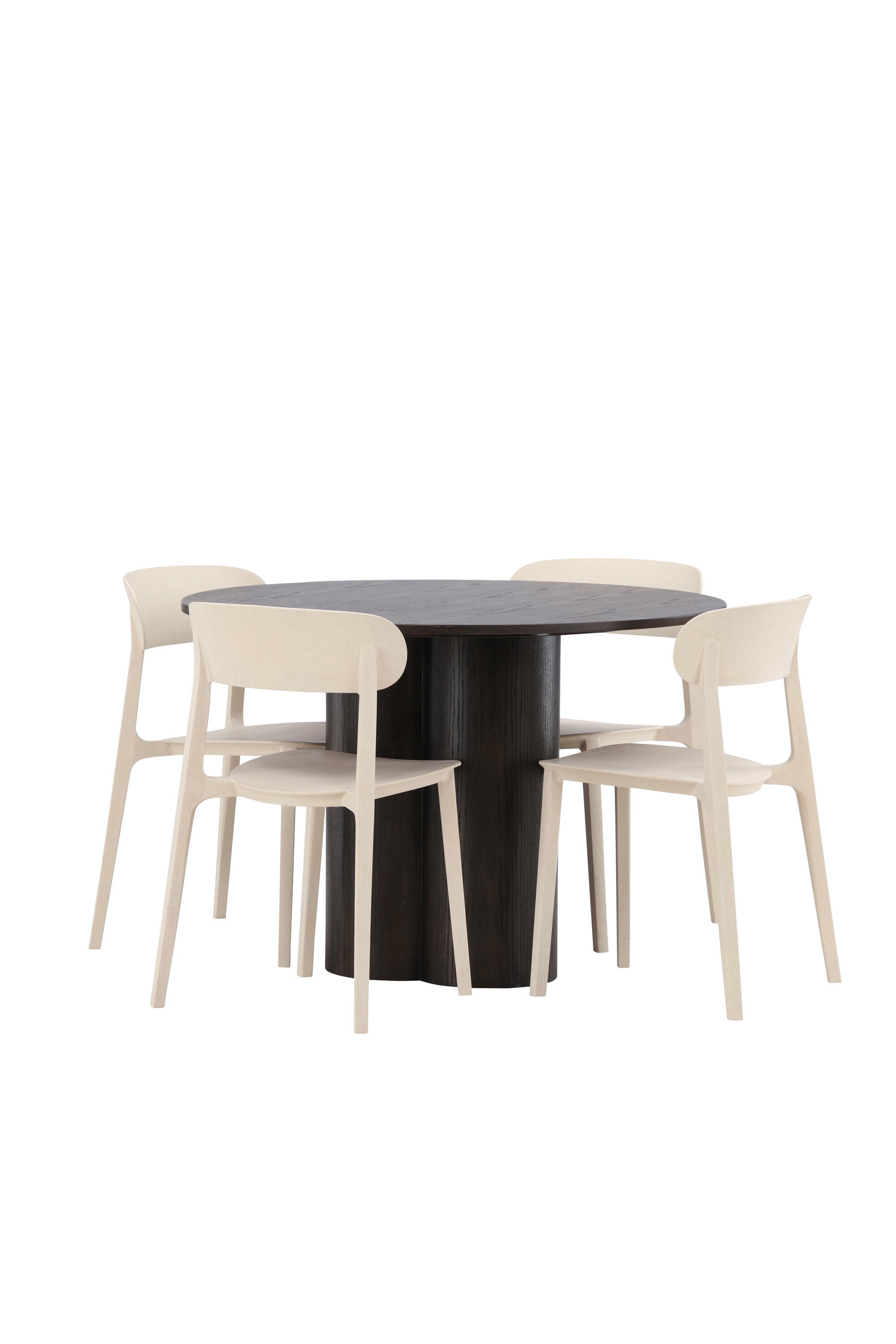 Olivia Esszimmer Set + Astol ⌀110cm/4St. in Braun / Beige präsentiert im Onlineshop von KAQTU Design AG. Esszimmerset ist von Venture Home