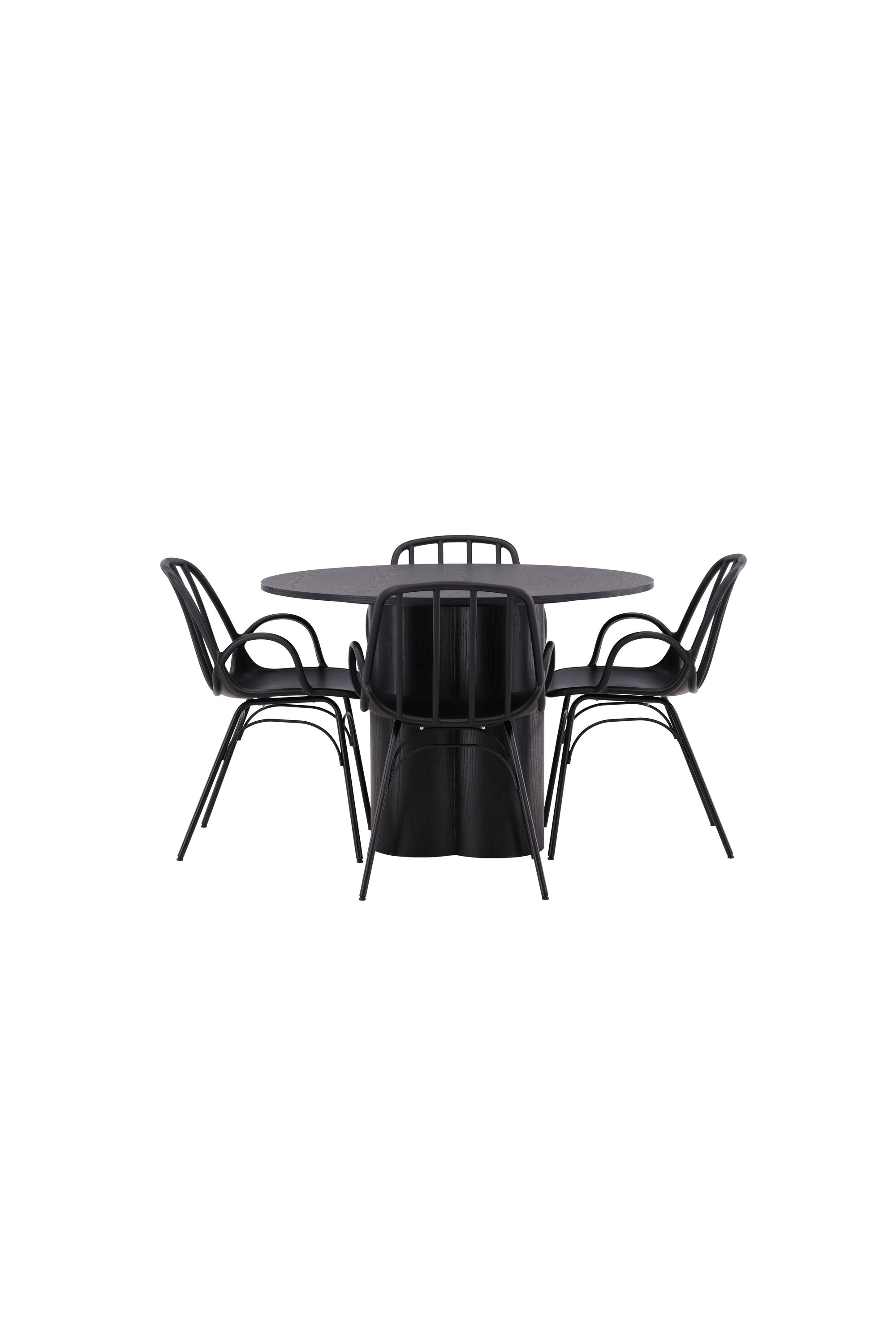 Olivia Esszimmerset + Dyrön ⌀110cm/4St. in Schwarz präsentiert im Onlineshop von KAQTU Design AG. Esszimmerset ist von Venture Home