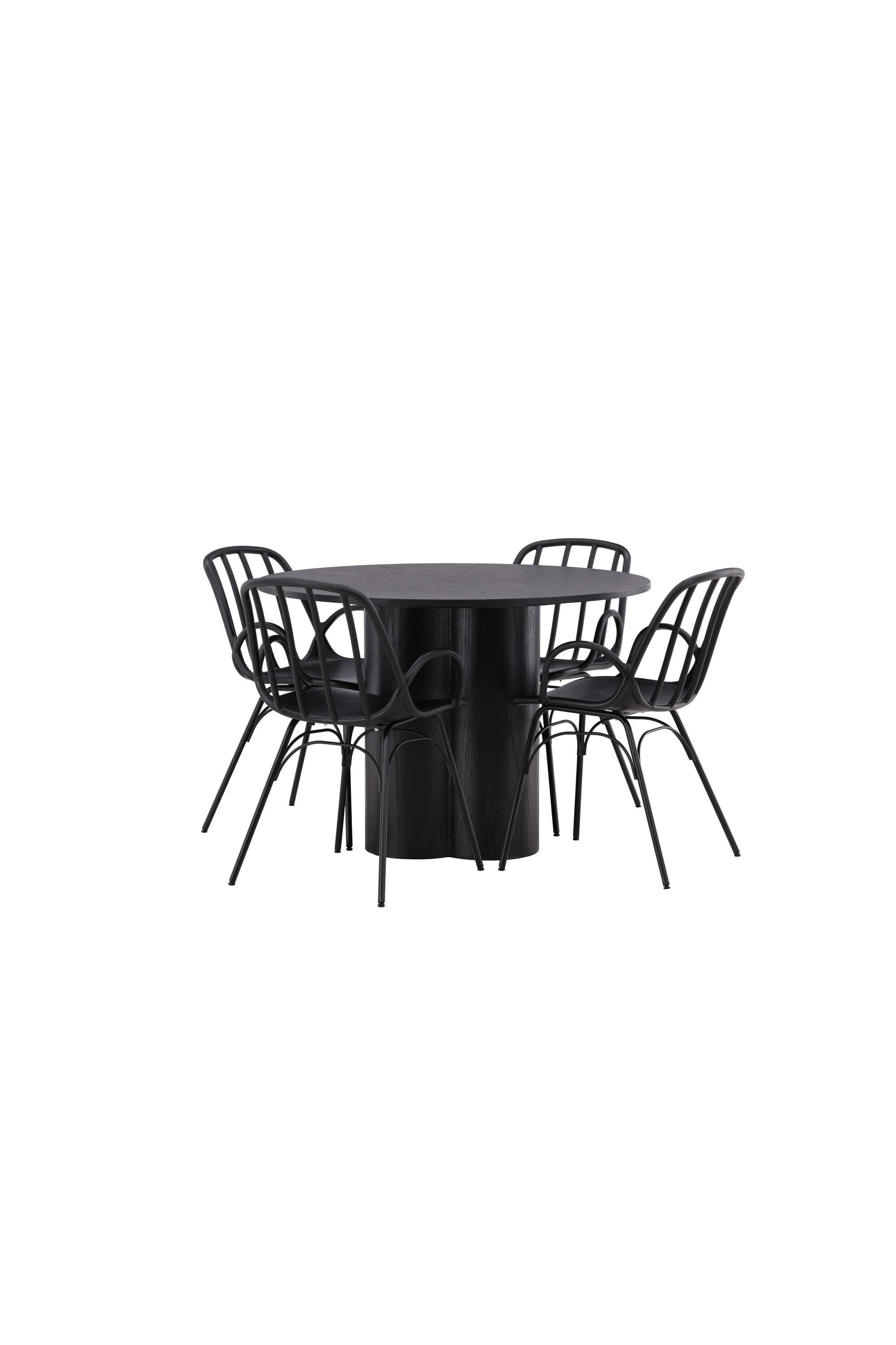 Olivia Esszimmerset + Dyrön ⌀110cm/4St. in Schwarz präsentiert im Onlineshop von KAQTU Design AG. Esszimmerset ist von Venture Home