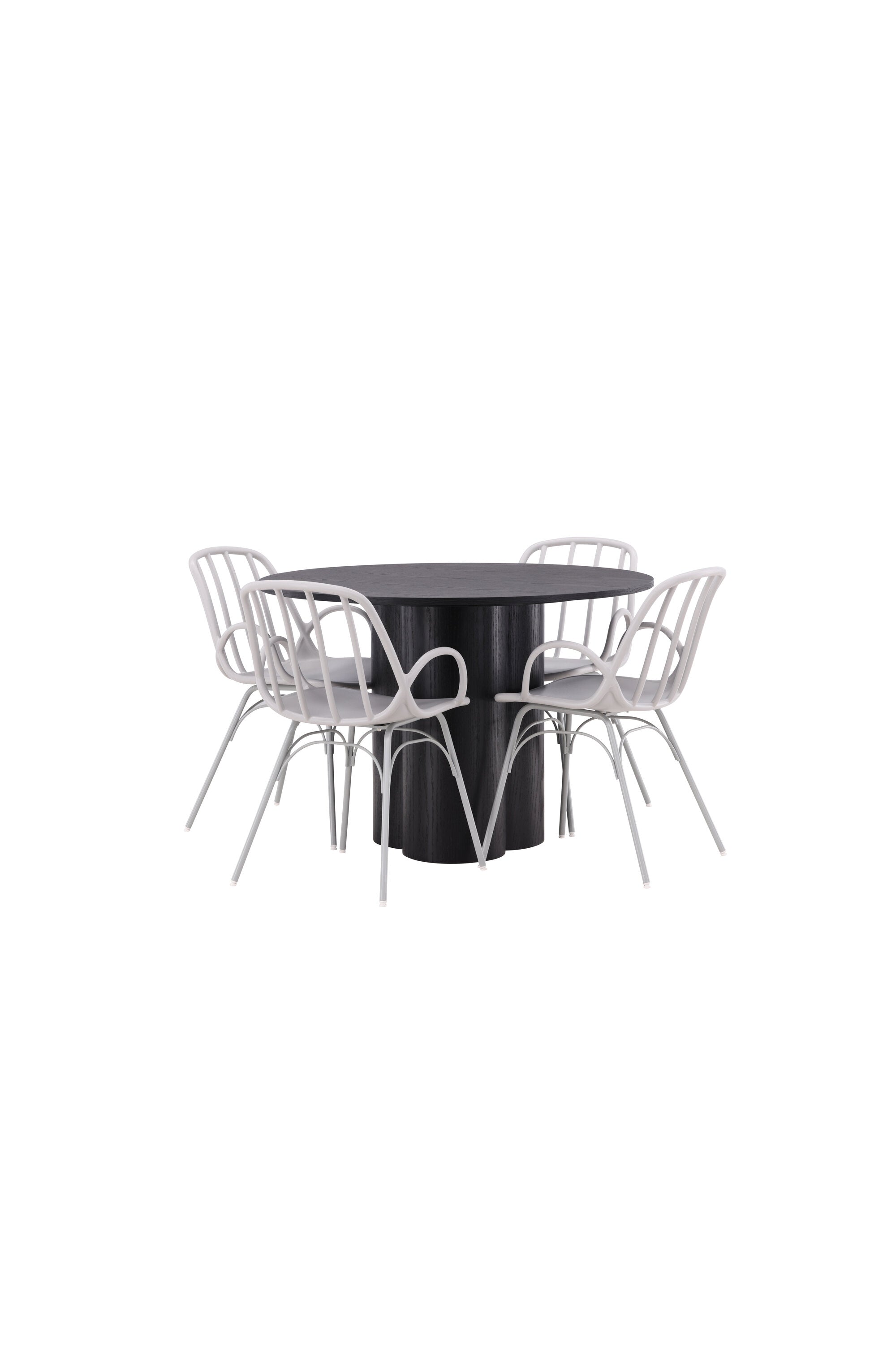 Olivia Esszimmerset + Dyrön ⌀110cm/4St. in Greige präsentiert im Onlineshop von KAQTU Design AG. Esszimmerset ist von Venture Home