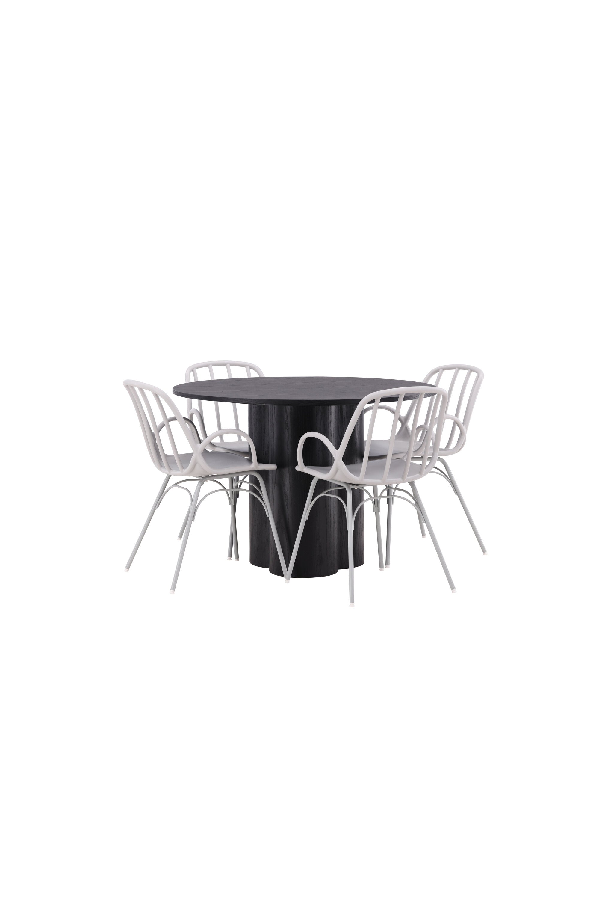 Olivia Esszimmerset + Dyrön ⌀110cm/4St. in Greige präsentiert im Onlineshop von KAQTU Design AG. Esszimmerset ist von Venture Home