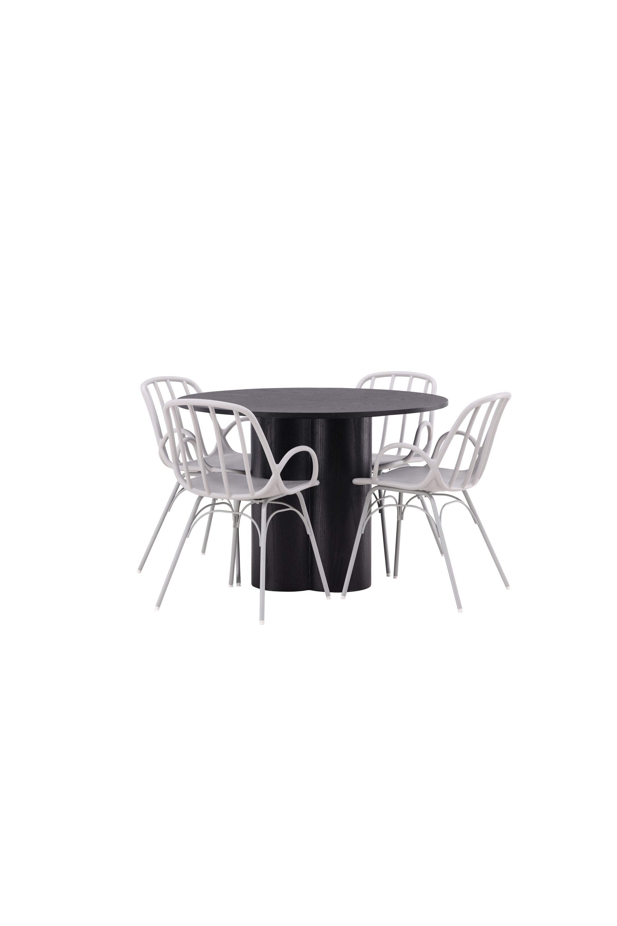 Olivia Esszimmerset + Dyrön ⌀110cm/4St. in Greige präsentiert im Onlineshop von KAQTU Design AG. Esszimmerset ist von Venture Home