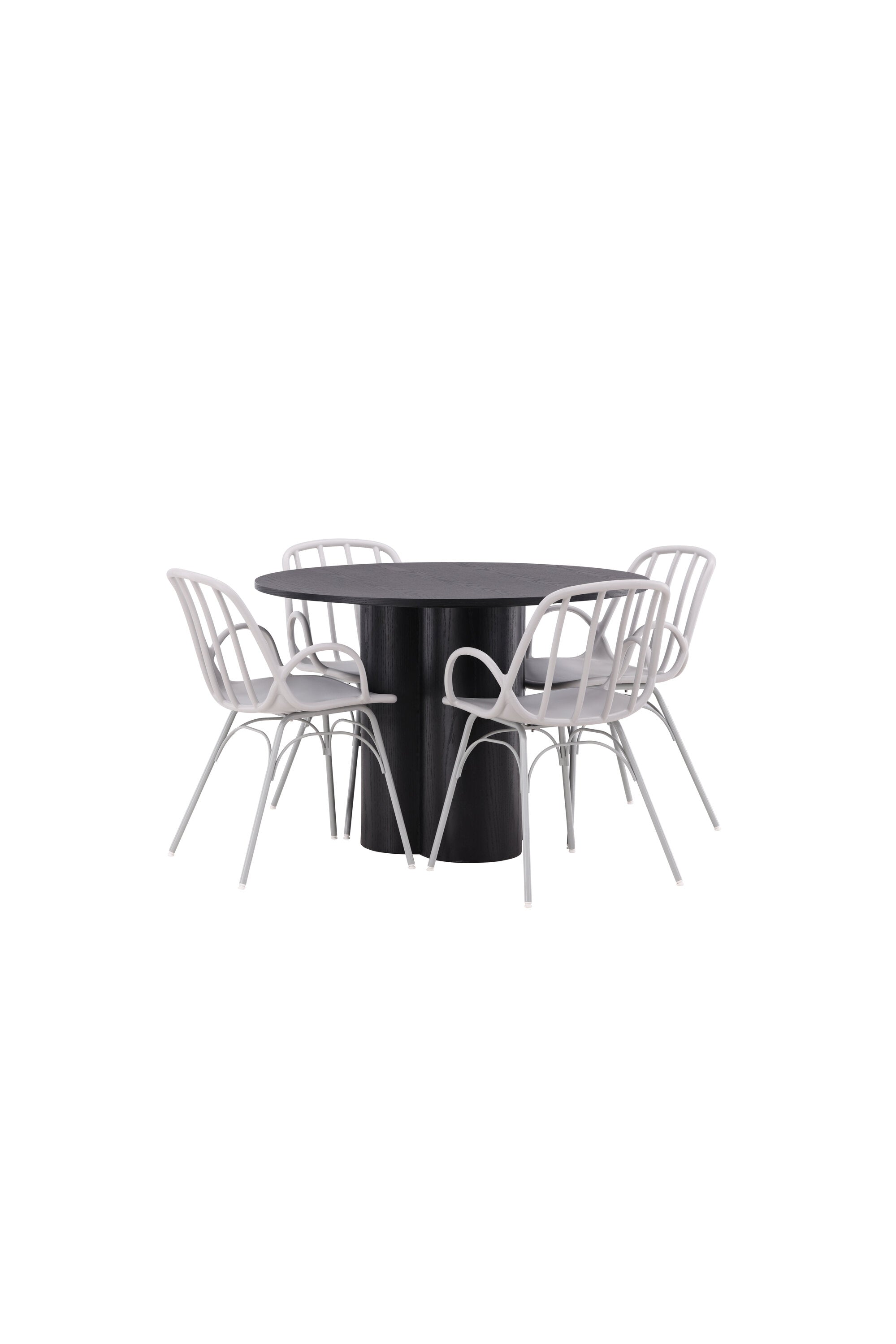 Olivia Esszimmerset + Dyrön ⌀110cm/4St. in Greige präsentiert im Onlineshop von KAQTU Design AG. Esszimmerset ist von Venture Home
