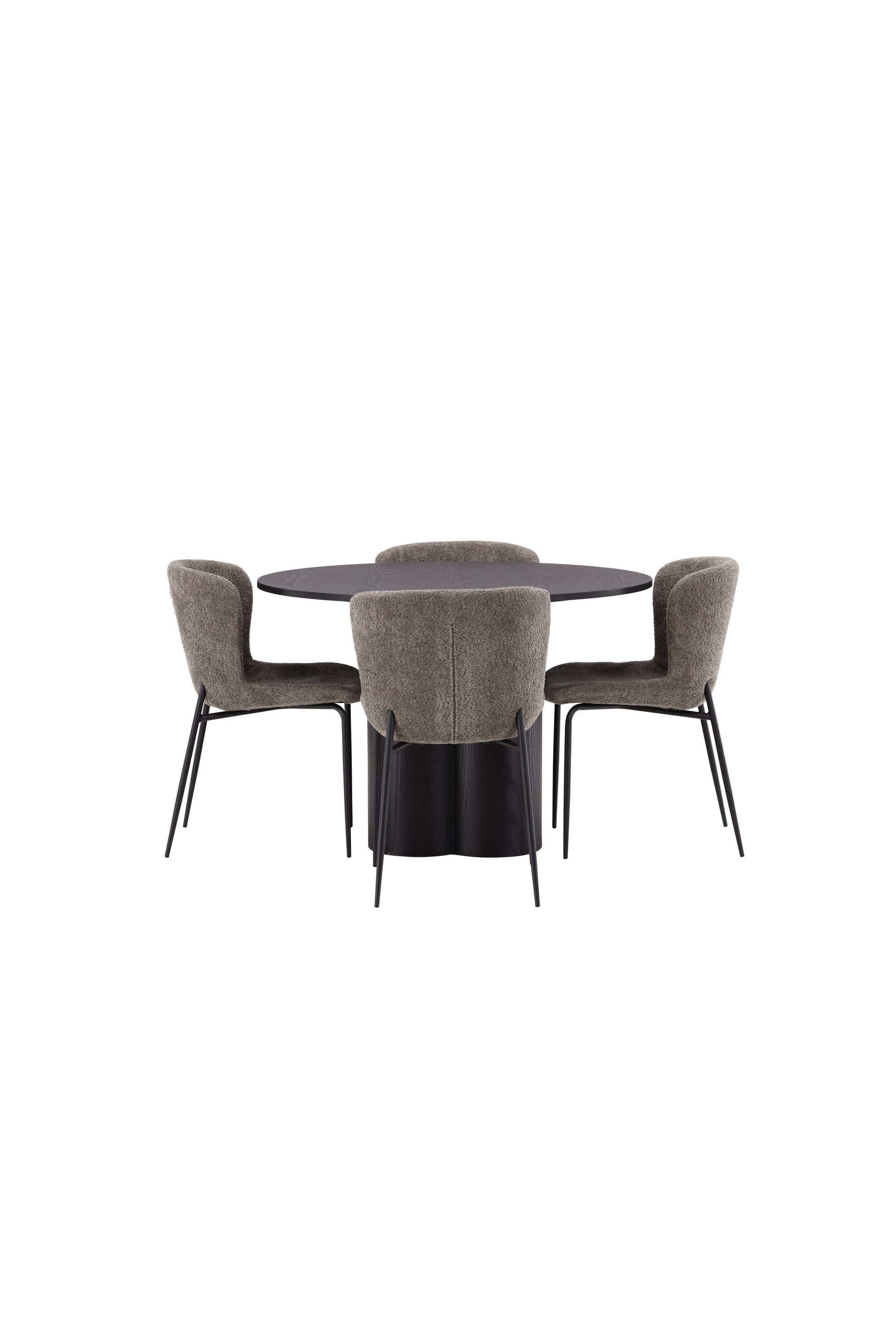 Olivia Esszimmer Set + Modesto ⌀110cm/4St. in Schwarz / Beige / Grau präsentiert im Onlineshop von KAQTU Design AG. Esszimmerset ist von Venture Home