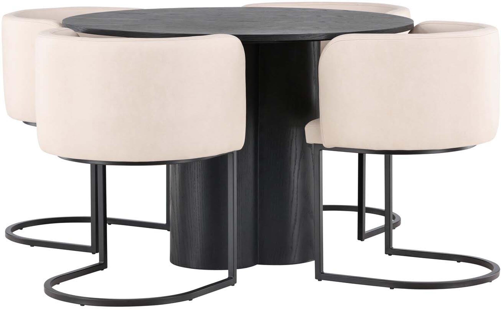 Modernes Olivia Esszimmer Set, rund, 110cm, für 4 Personen, Venture Home.