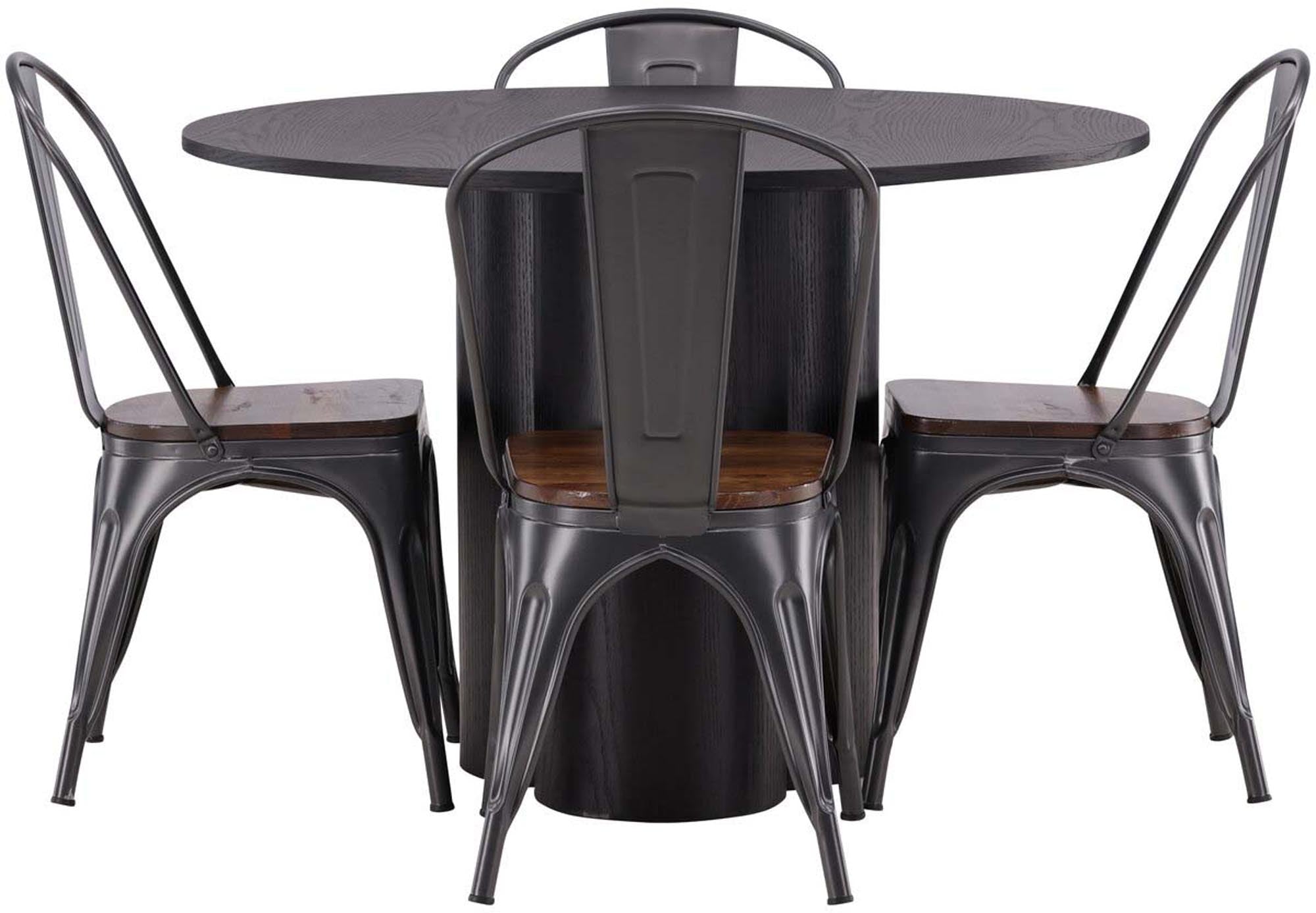 Modernes Esszimmer Set Olivia mit skandinavischem Design. Platz für 4 Personen, pflegeleichter Tisch und komfortable Tempe-Stühle.