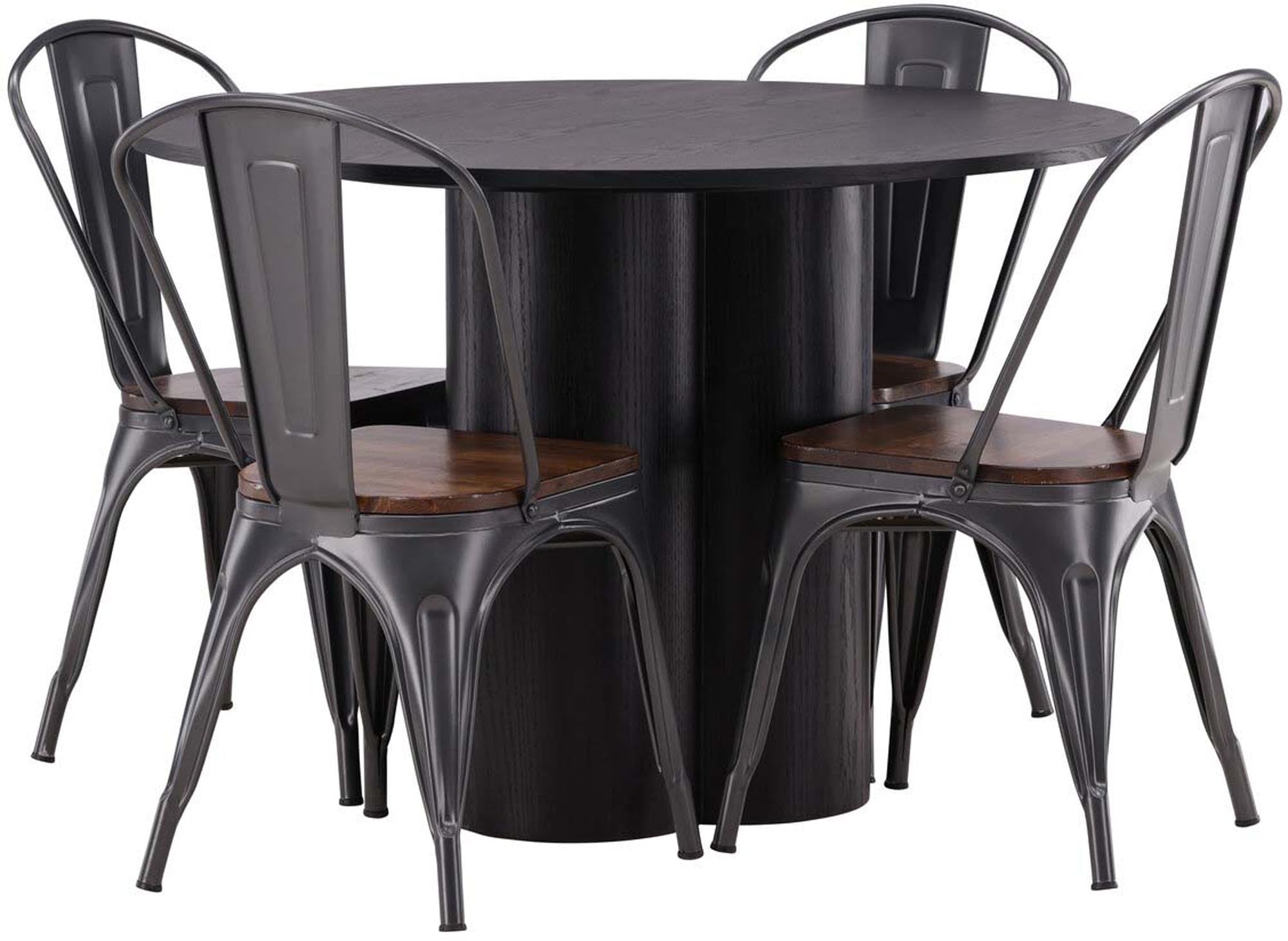 Elegantes Olivia Esszimmer Set: Runder Tisch mit 4 Stühlen, Venture Home.