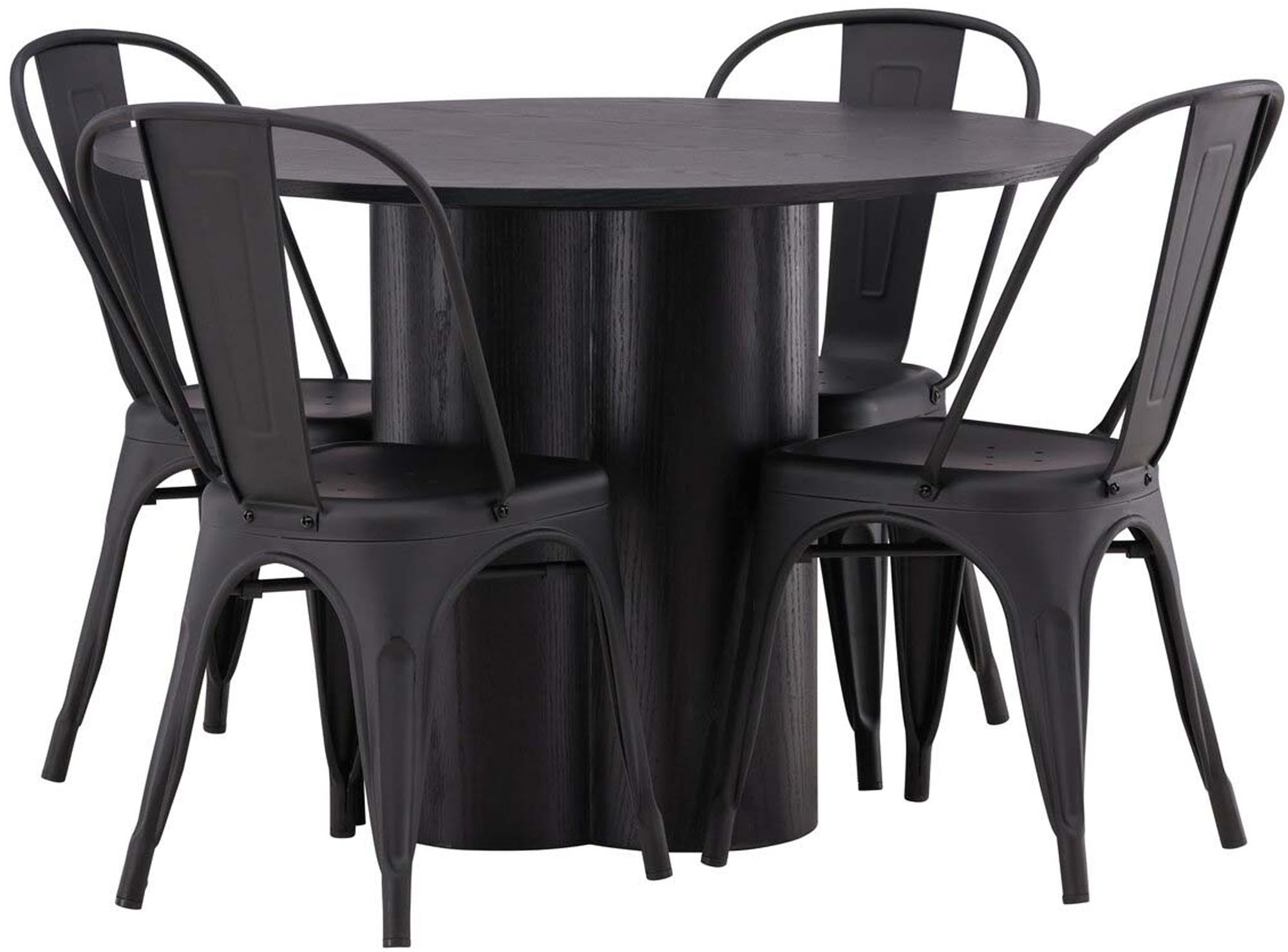 Modernes Esszimmer Set Olivia mit skandinavischem Design. Platz für 4 Personen, pflegeleichter Tisch und komfortable Tempe-Stühle.