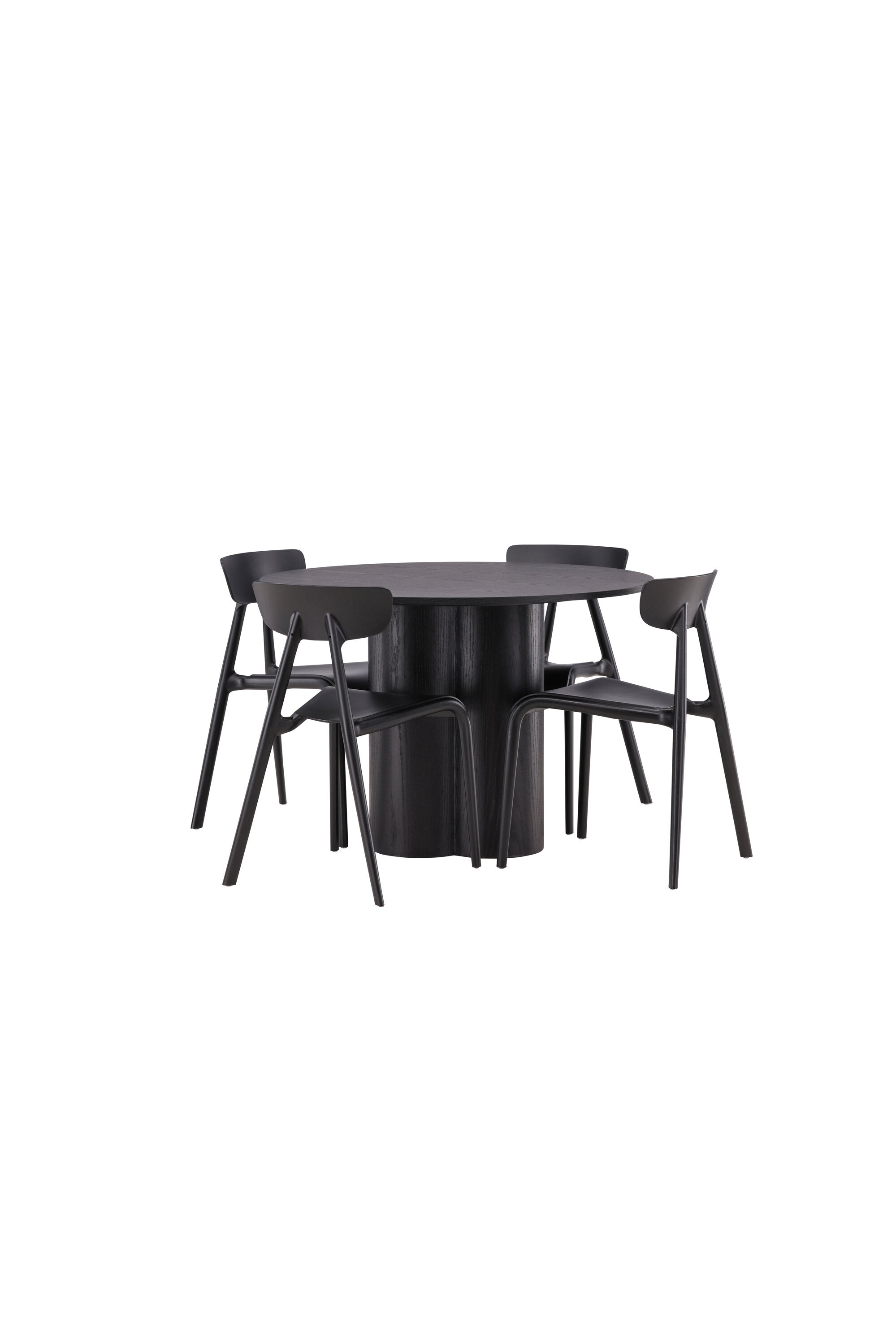 Olivia Esszimmer Set + Ursholmen ⌀110cm/4St. in Schwarz präsentiert im Onlineshop von KAQTU Design AG. Esszimmerset ist von Venture Home