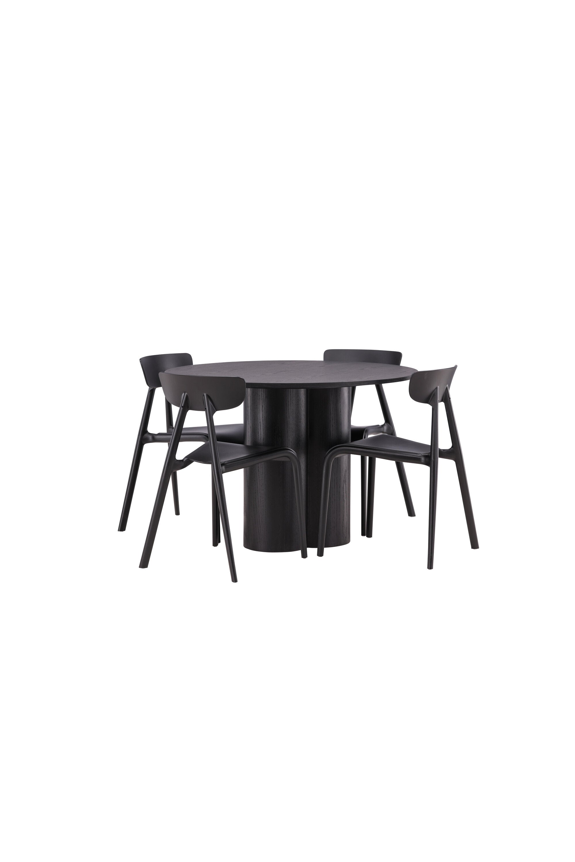 Olivia Esszimmer Set + Ursholmen ⌀110cm/4St. in Schwarz präsentiert im Onlineshop von KAQTU Design AG. Esszimmerset ist von Venture Home